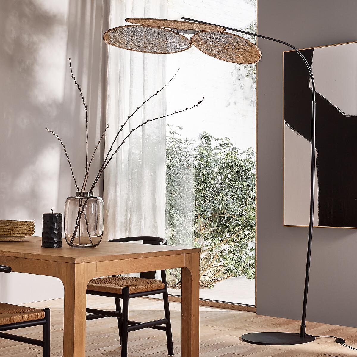 Canopée Rattan Arc Floor Lamp, designed by E. Gallina. – image 2