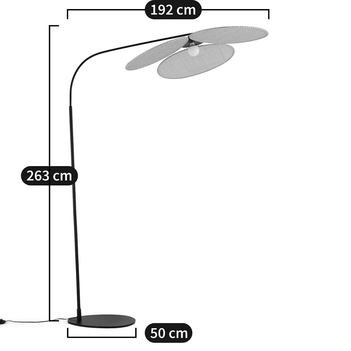 Canopée Rattan Arc Floor Lamp, designed by E. Gallina. – image 3