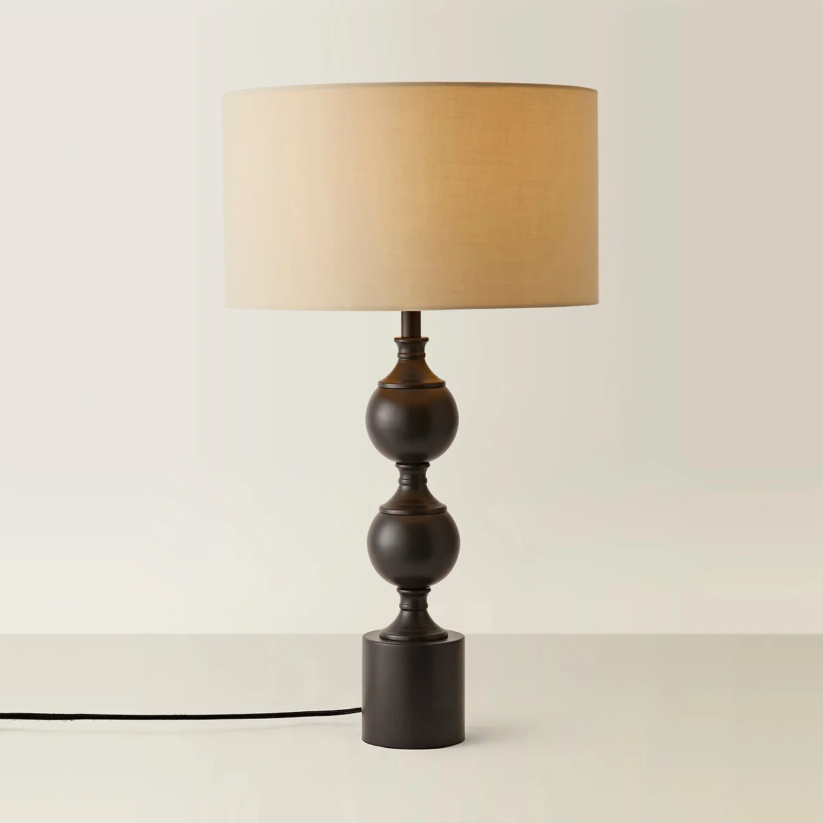 Donny Metal Candlestick Table Lamp with Fabric Shade – image 3