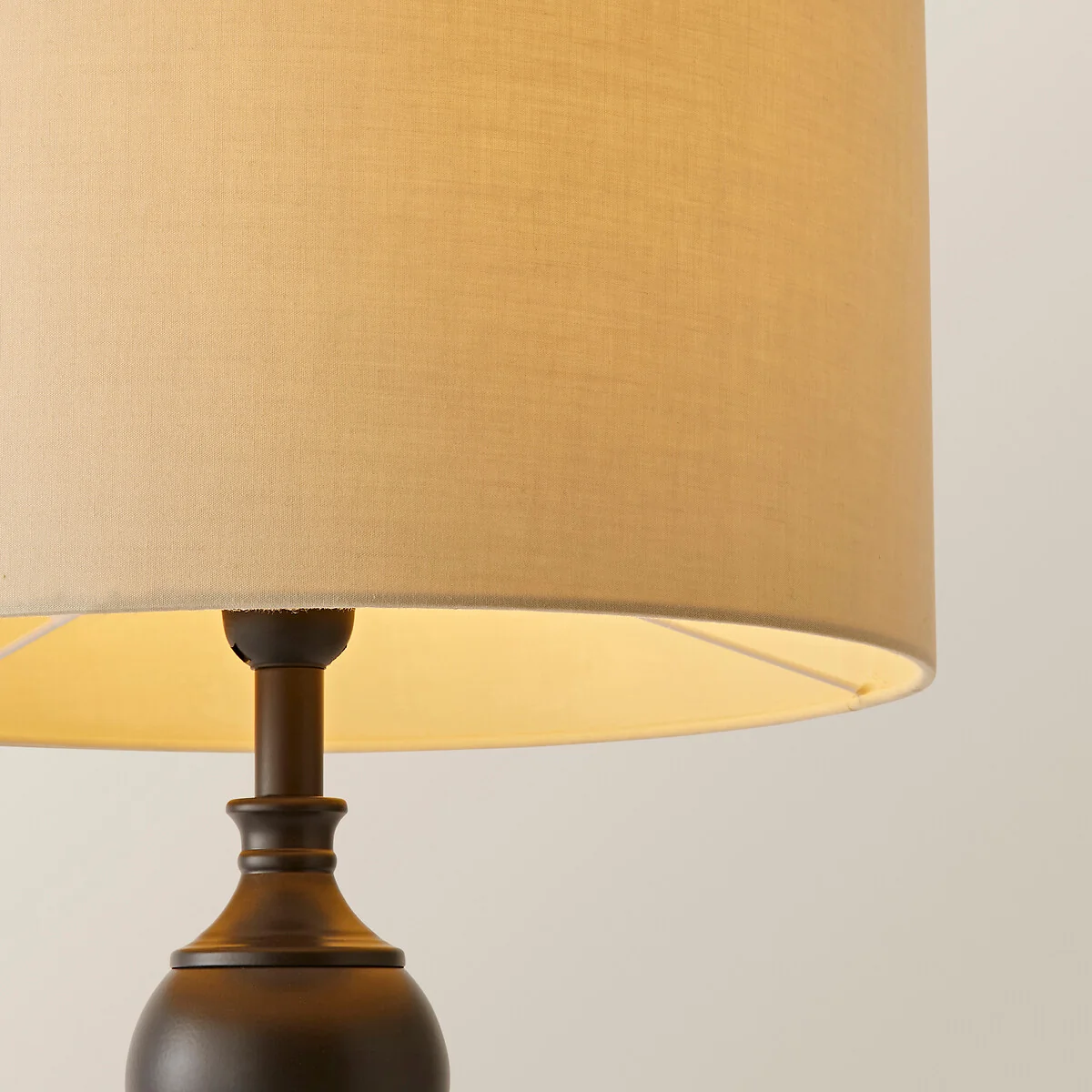 Donny Metal Candlestick Table Lamp with Fabric Shade – image 4