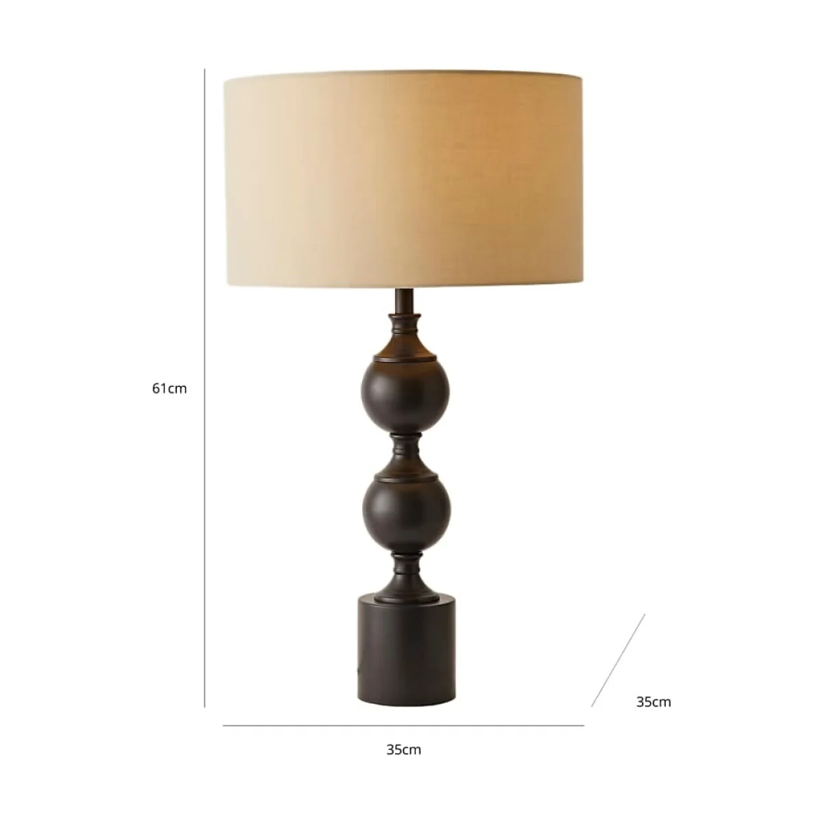 Donny Metal Candlestick Table Lamp with Fabric Shade – image 7