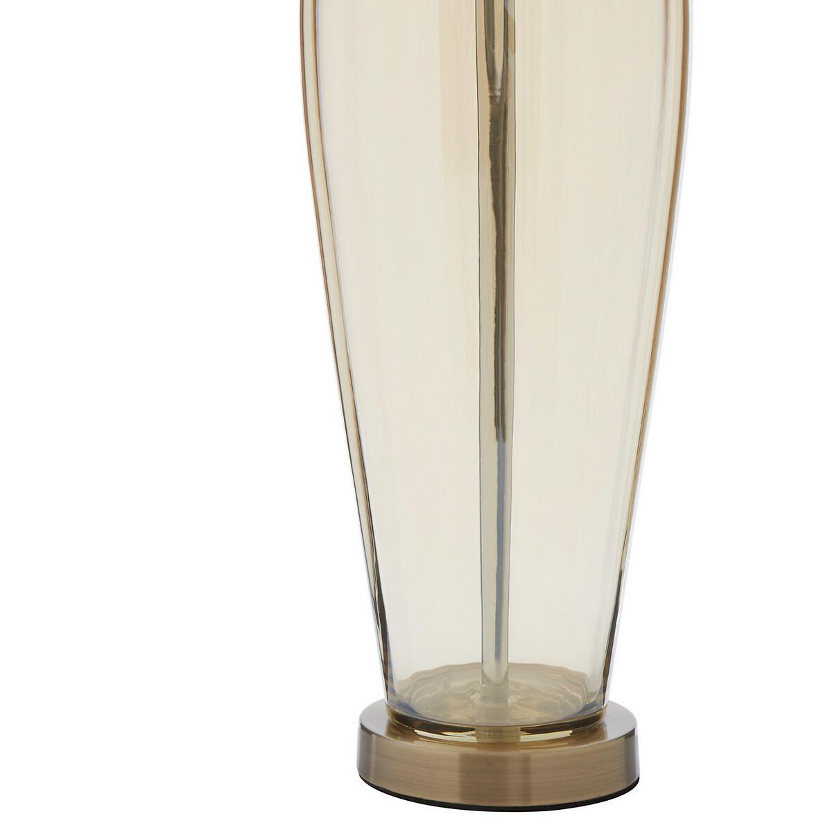 Amber Tall Glass with Black Shade Table Lamp – image 3