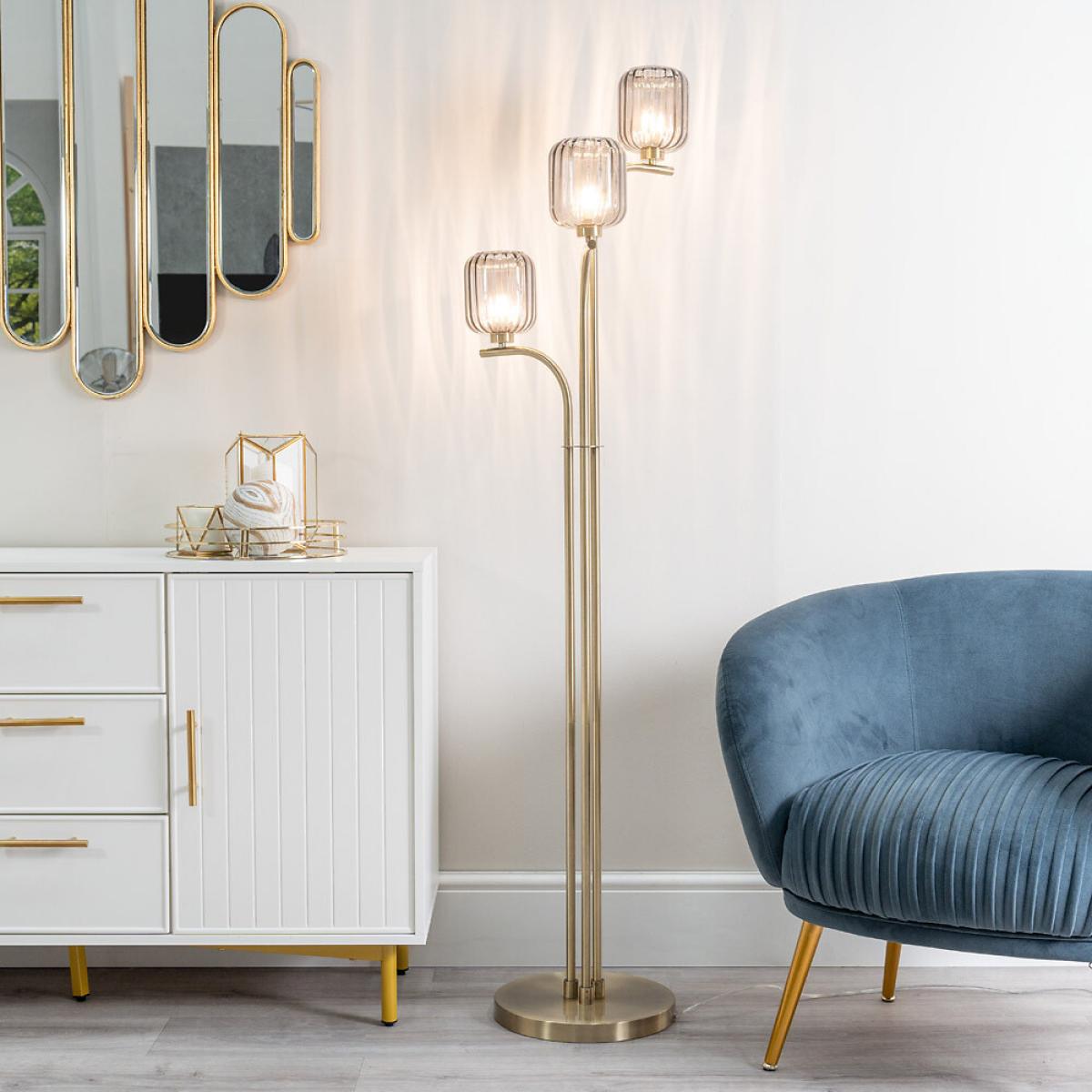 Ribbed Glass Floor Lamp – image 2