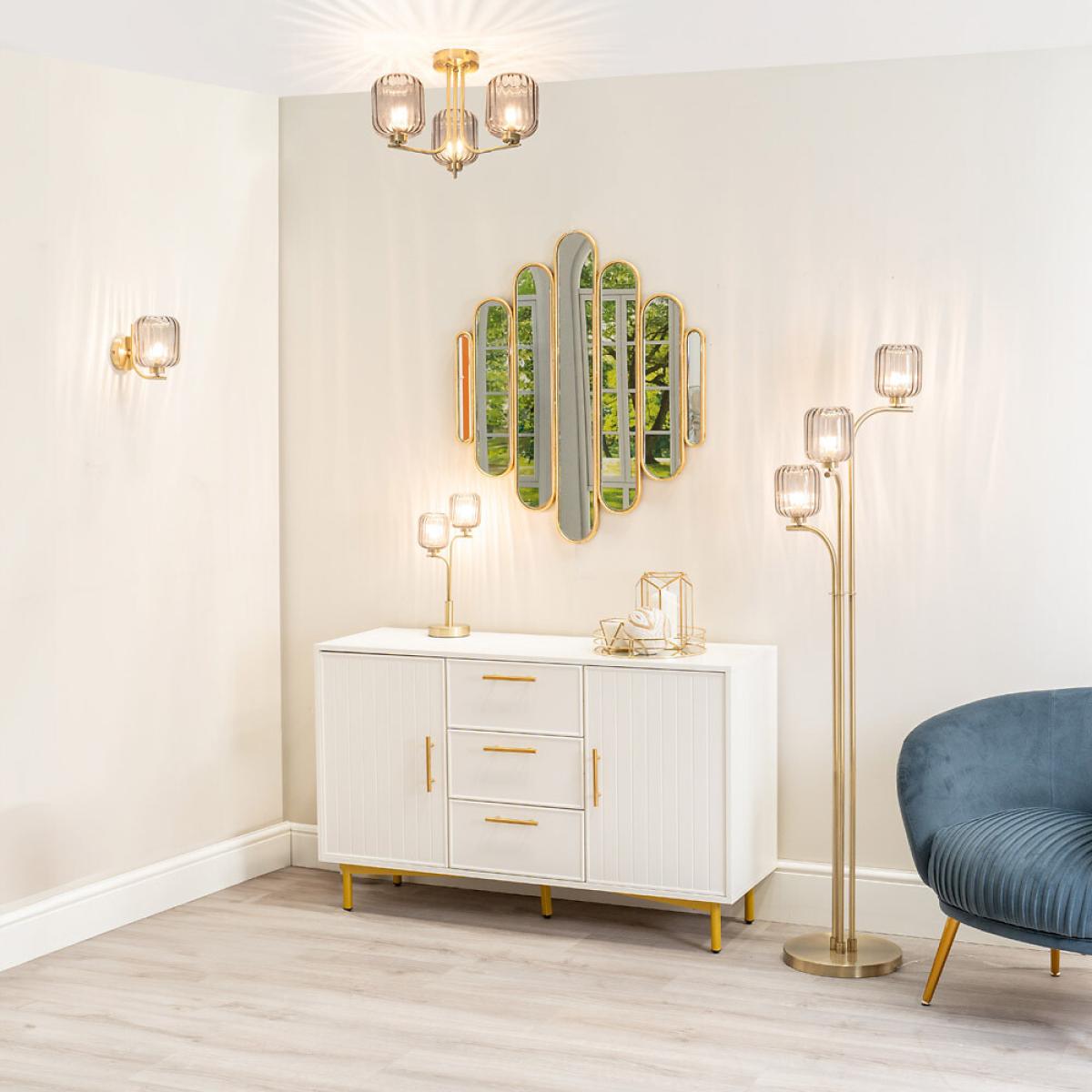Ribbed Glass Floor Lamp – image 5