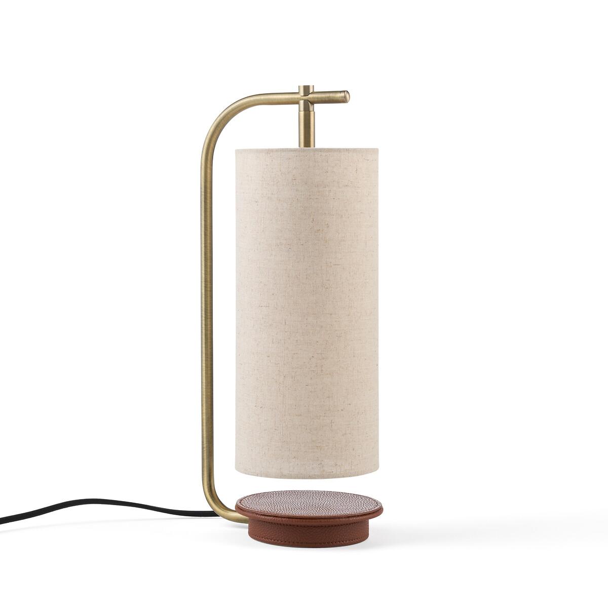 Yob Linen & Faux Leather Lamp – image 2
