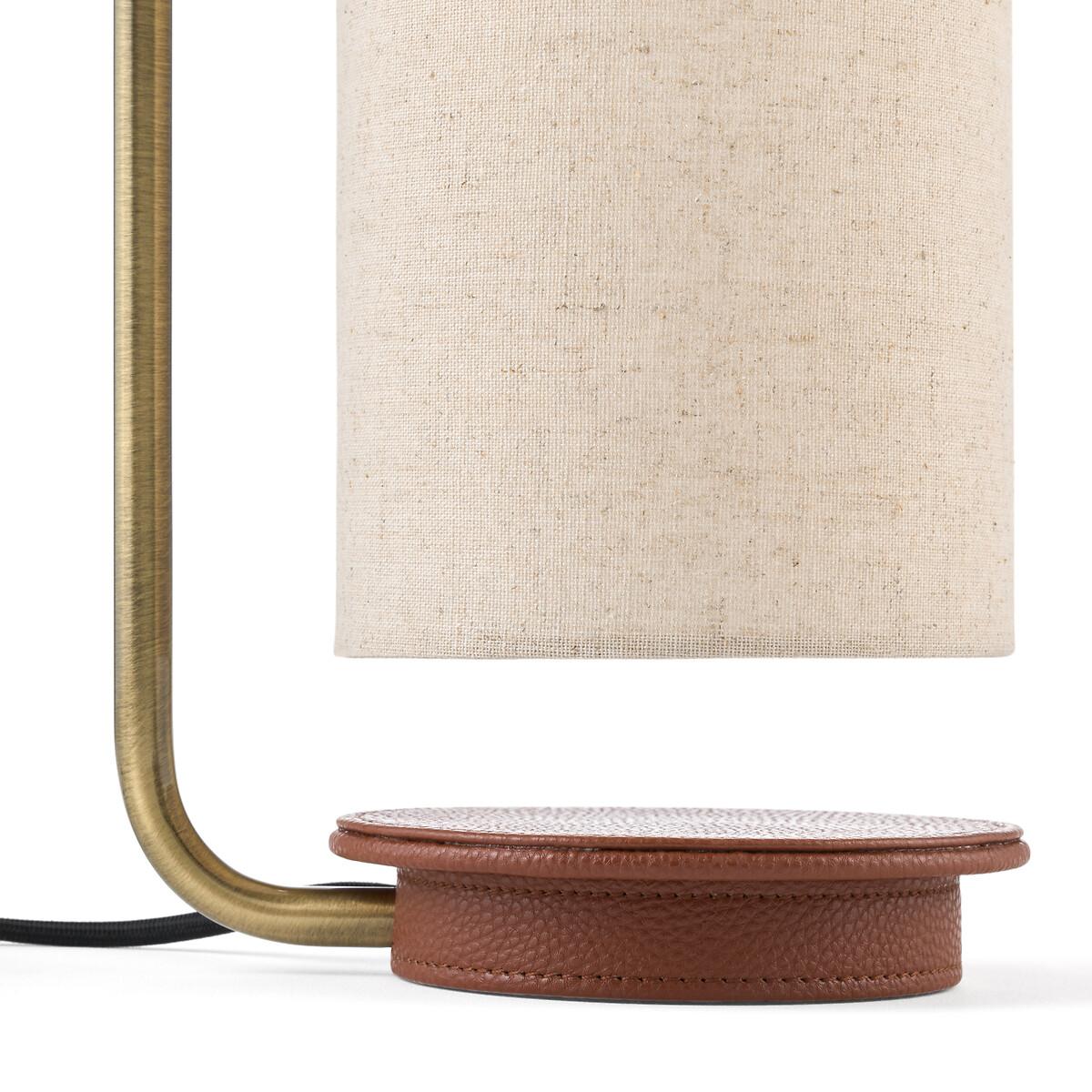 Yob Linen & Faux Leather Lamp – image 5