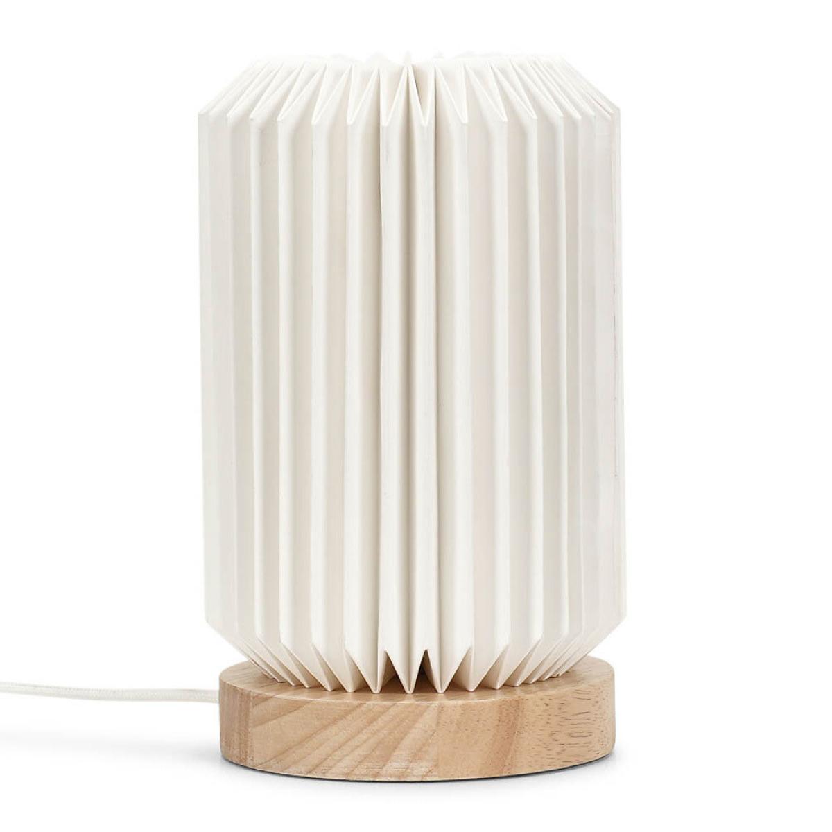 Wooden and Paper White Table Lamp – image 5