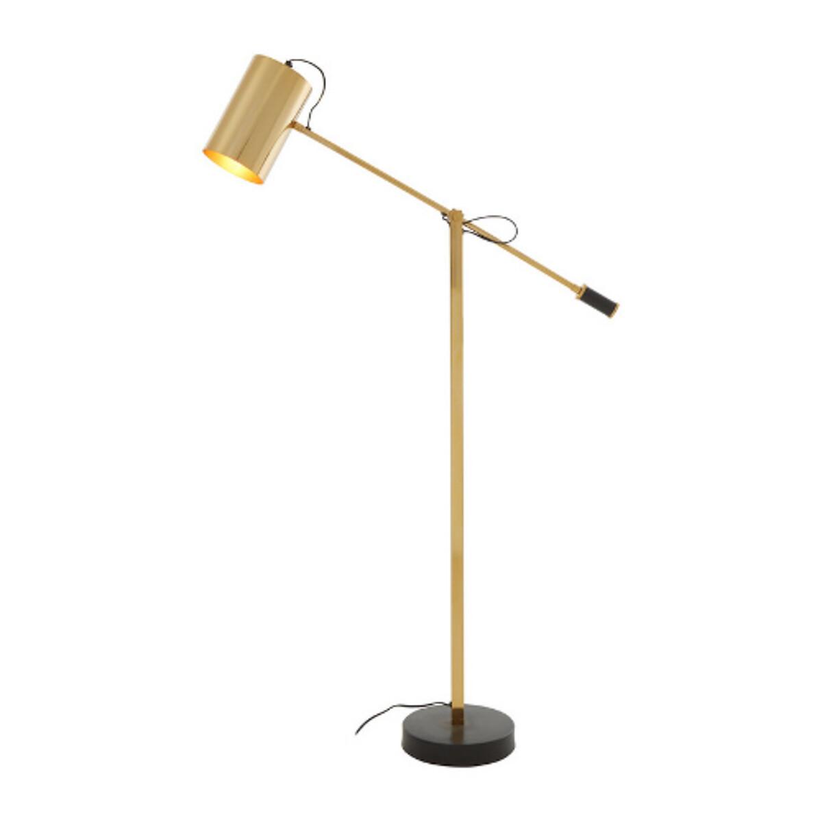 Warm Gold with Black Contrast Base Vintage Style Task Floor Lamp – image 2
