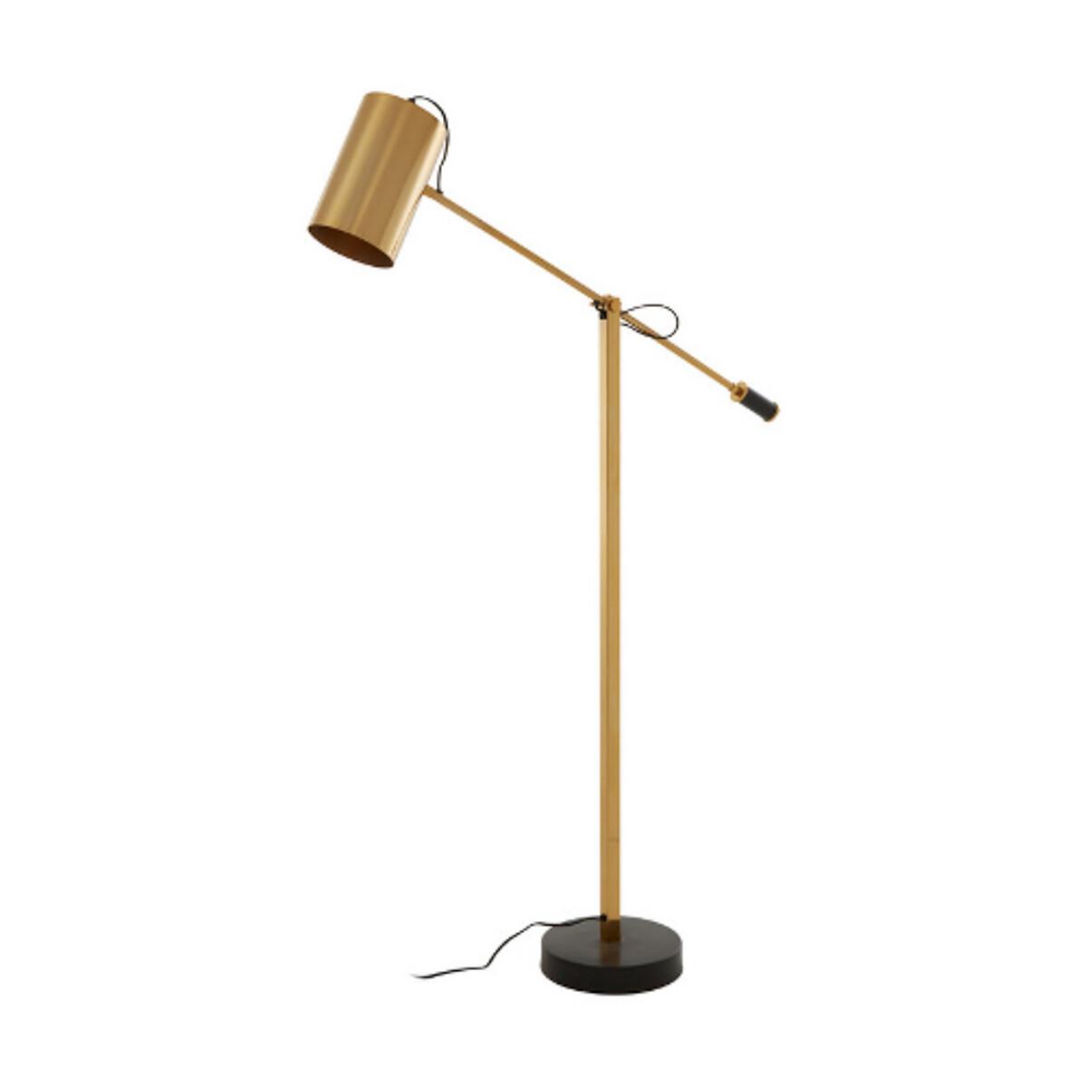 Warm Gold with Black Contrast Base Vintage Style Task Floor Lamp – image 3