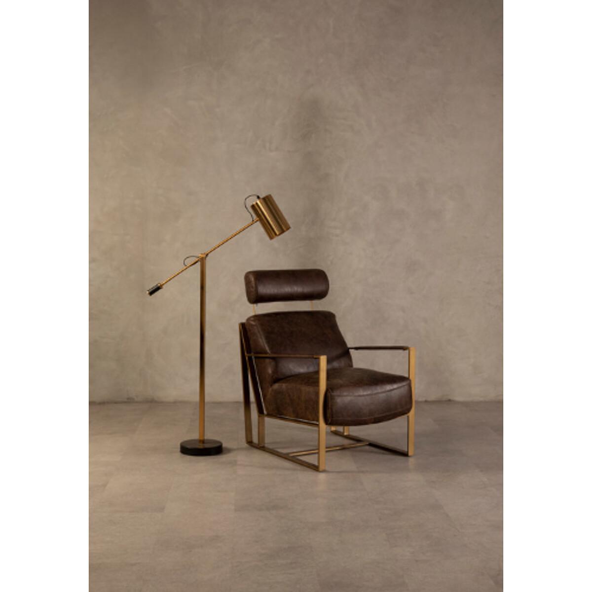 Warm Gold with Black Contrast Base Vintage Style Task Floor Lamp – image 6