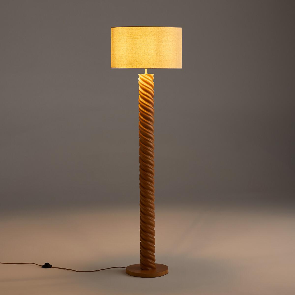 Dehen Oak & Linen Floor Lamp – image 2