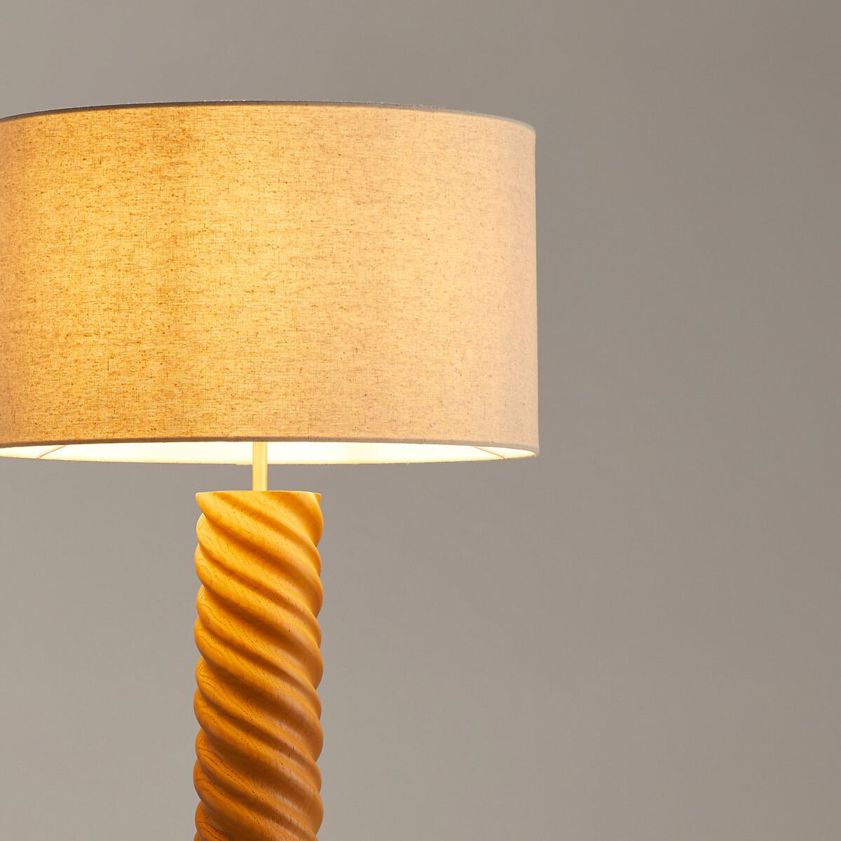 Dehen Oak & Linen Floor Lamp – image 4