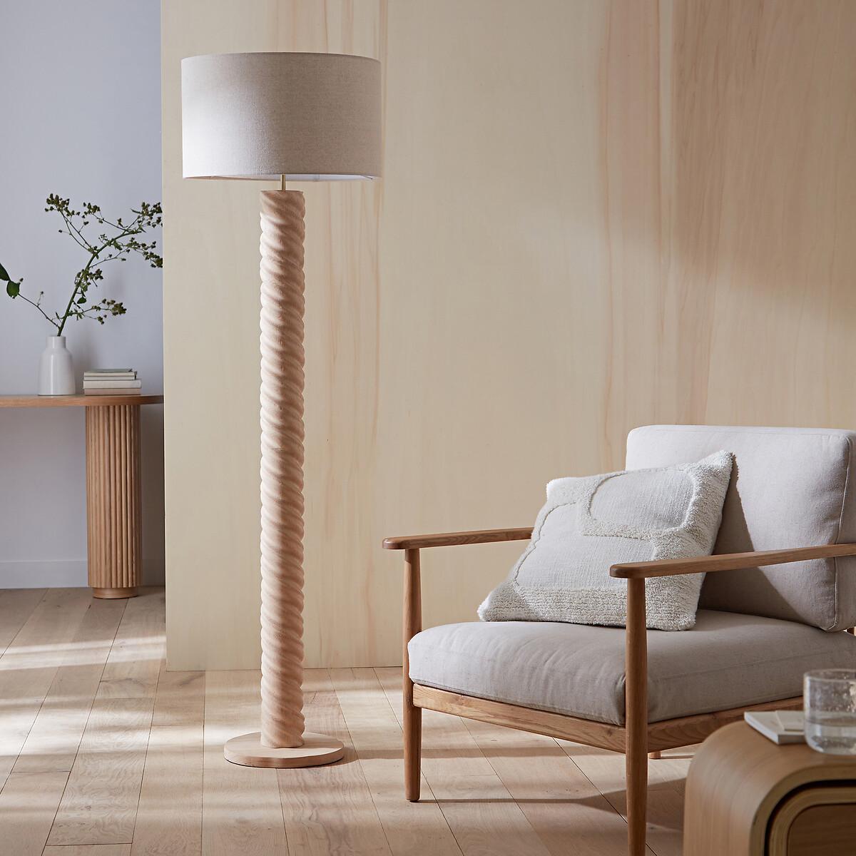 Dehen Oak & Linen Floor Lamp – image 7