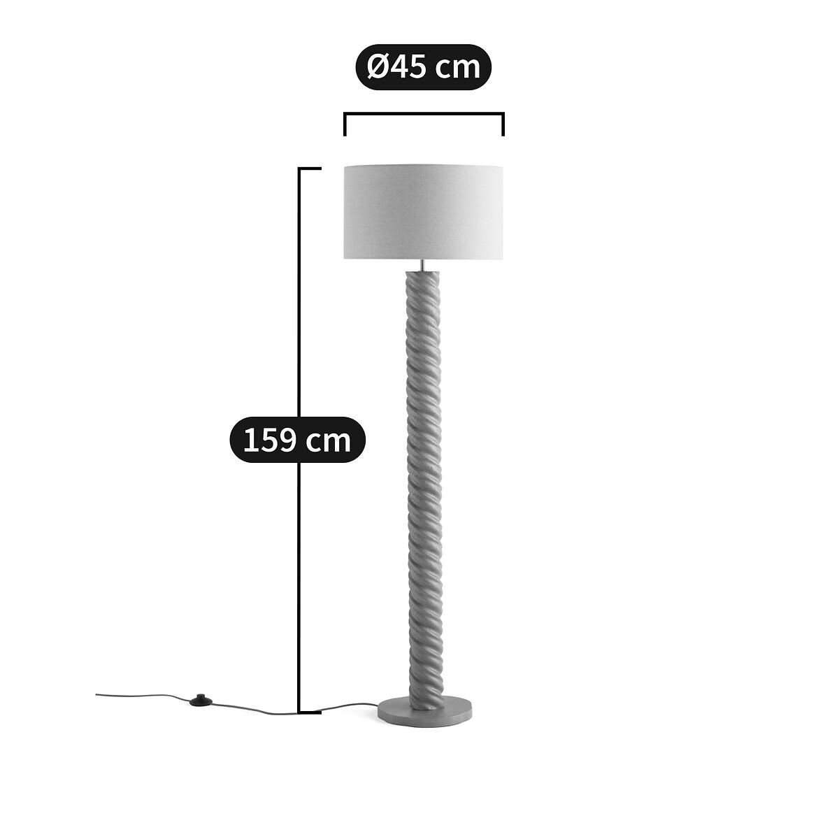 Dehen Oak & Linen Floor Lamp – image 8
