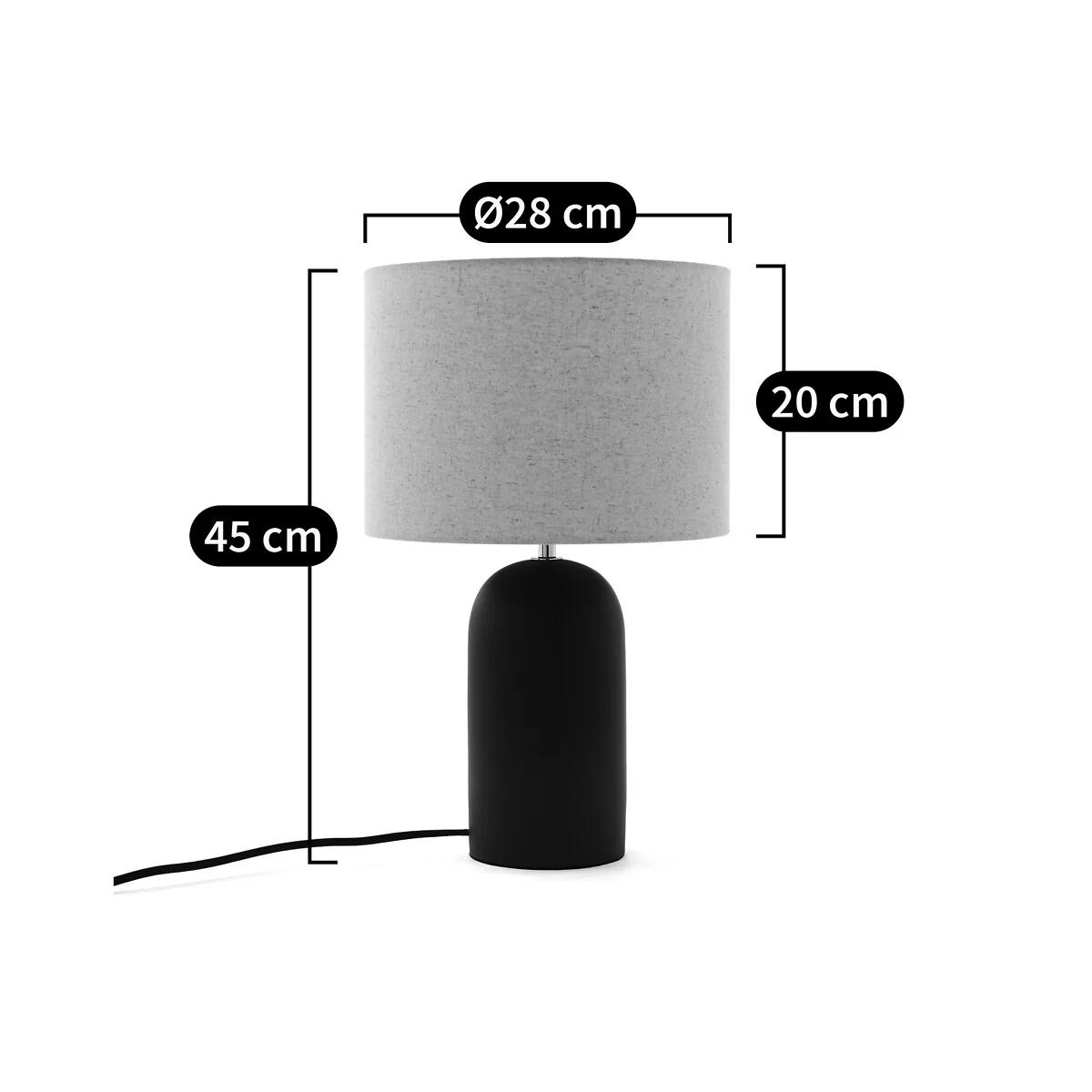 Emna Concrete and Linen Table Lamp – image 5