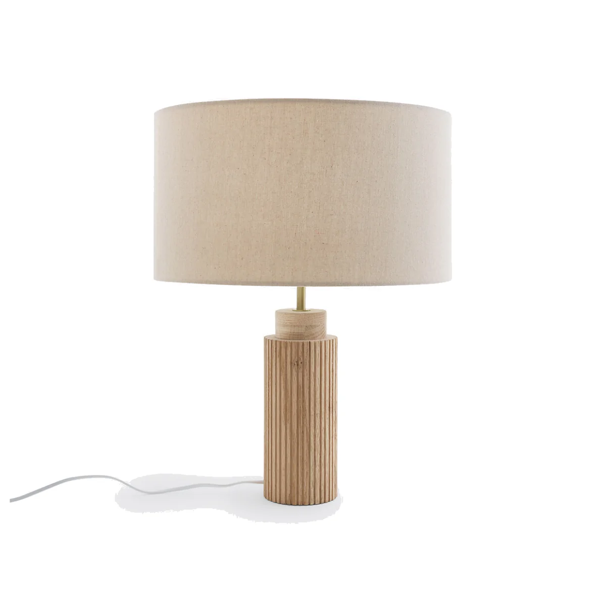 Idna Oak, Metal & Linen Table Lamp – image 1
