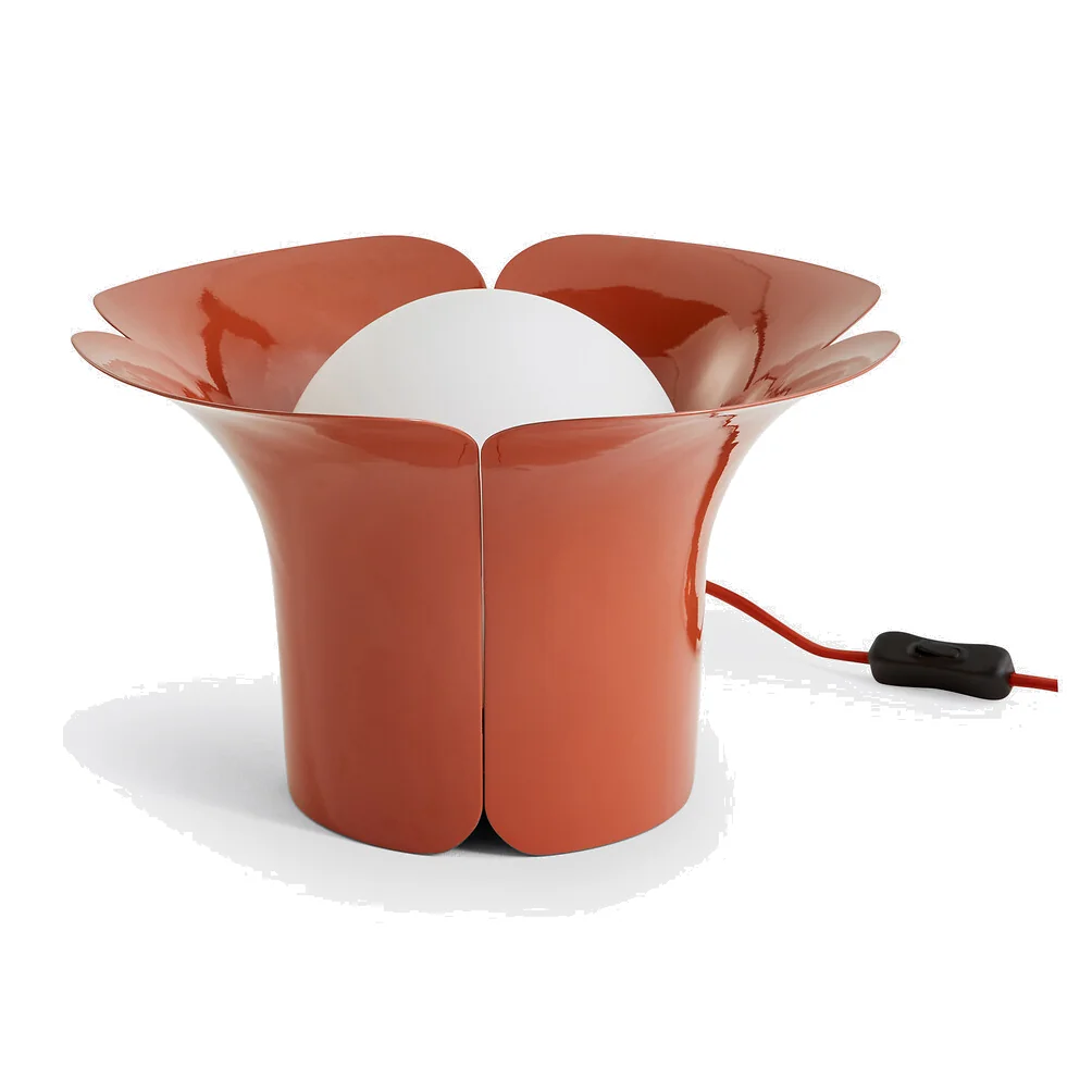 Tessen Metal & Opaline Glass Tulip Table Lamp – image 1