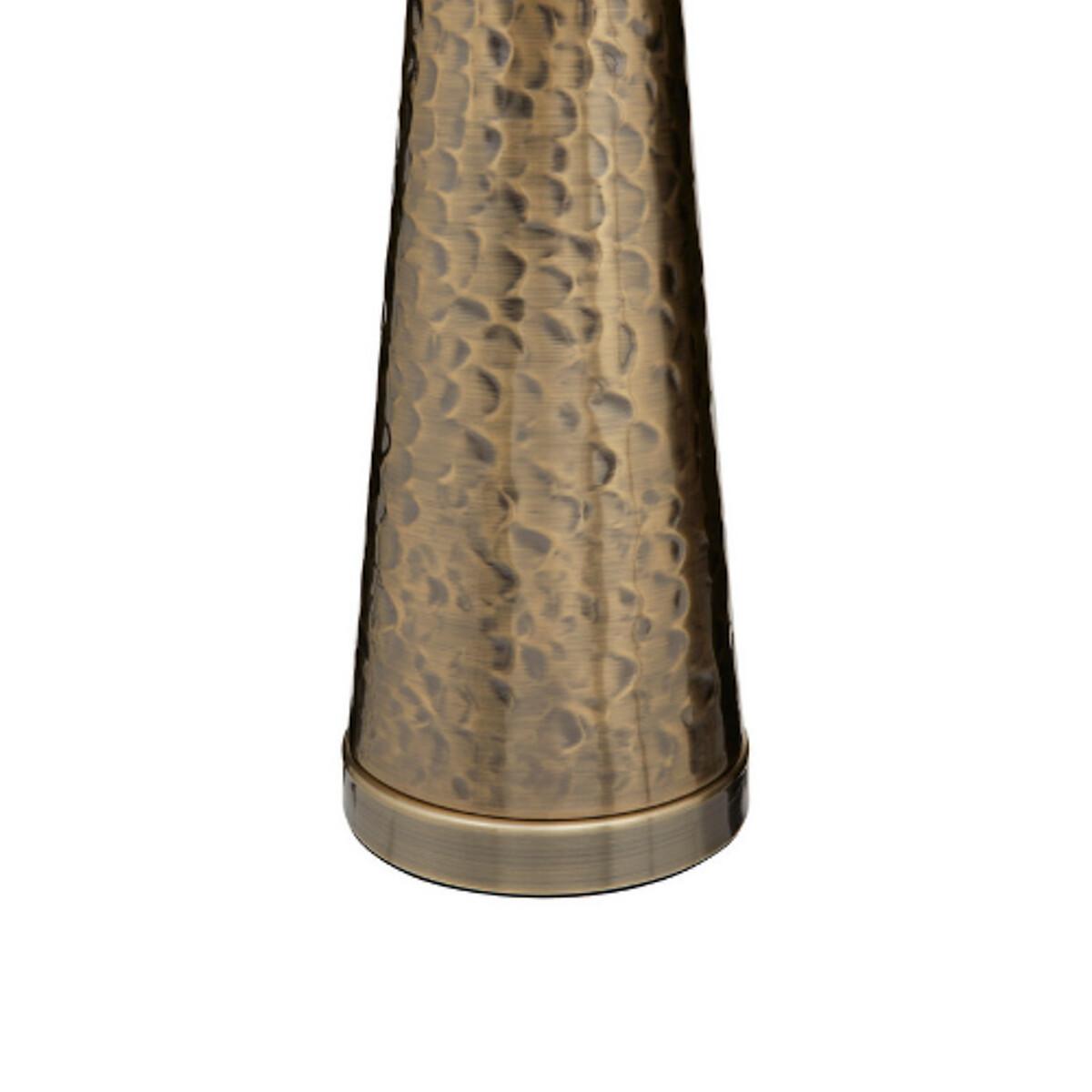 Texture Antique Brass Finish Iron With Linen Shade Table Lamp – image 3