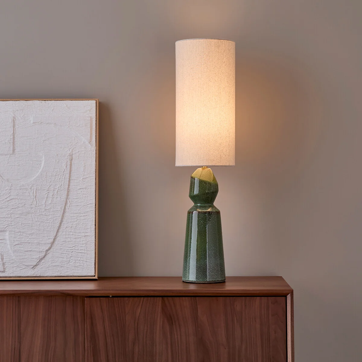Totemy Ceramic and Linen Table Lamp – image 1