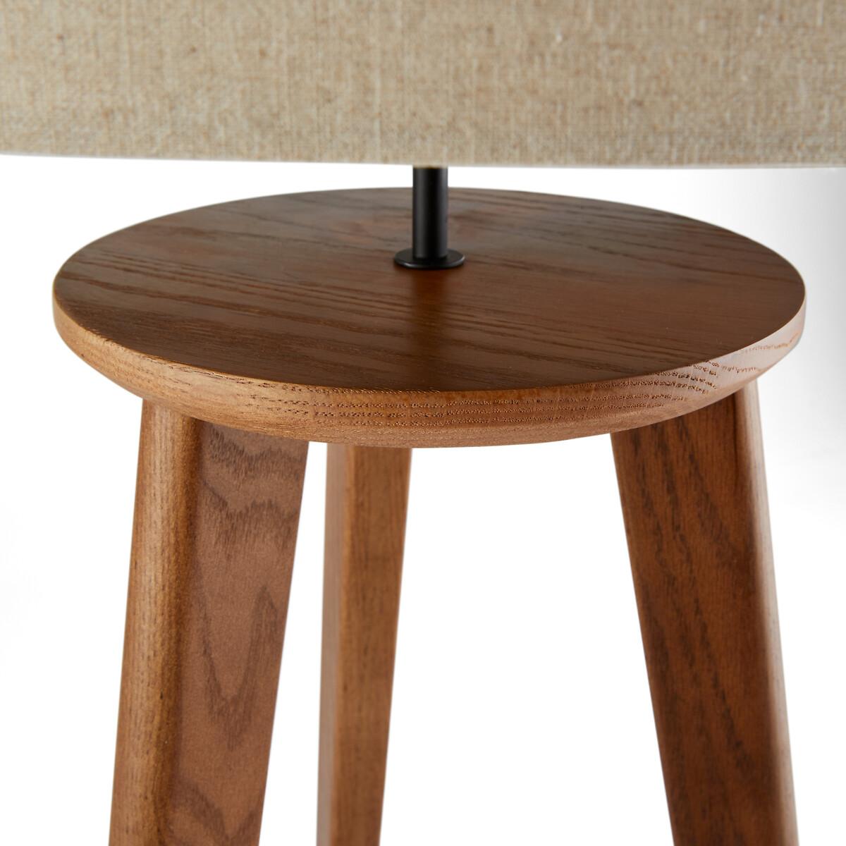 Larso Oak & Linen Tripod Floor Lamp – image 6