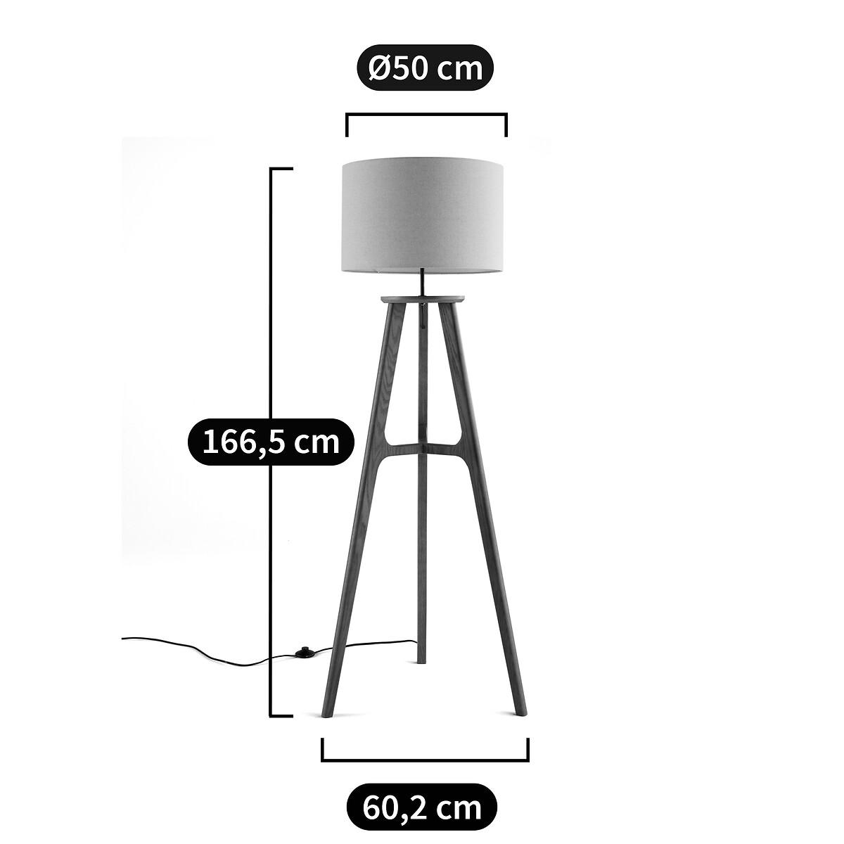 Larso Oak & Linen Tripod Floor Lamp – image 7