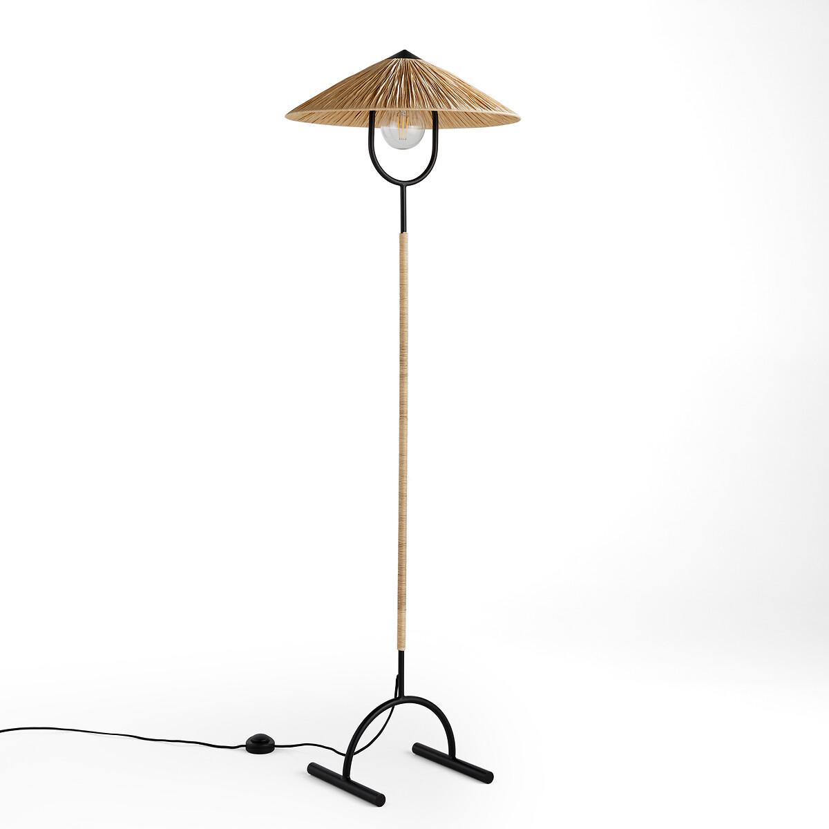 Mr Tanguy Metal & Raffia Floor Lamp – image 1
