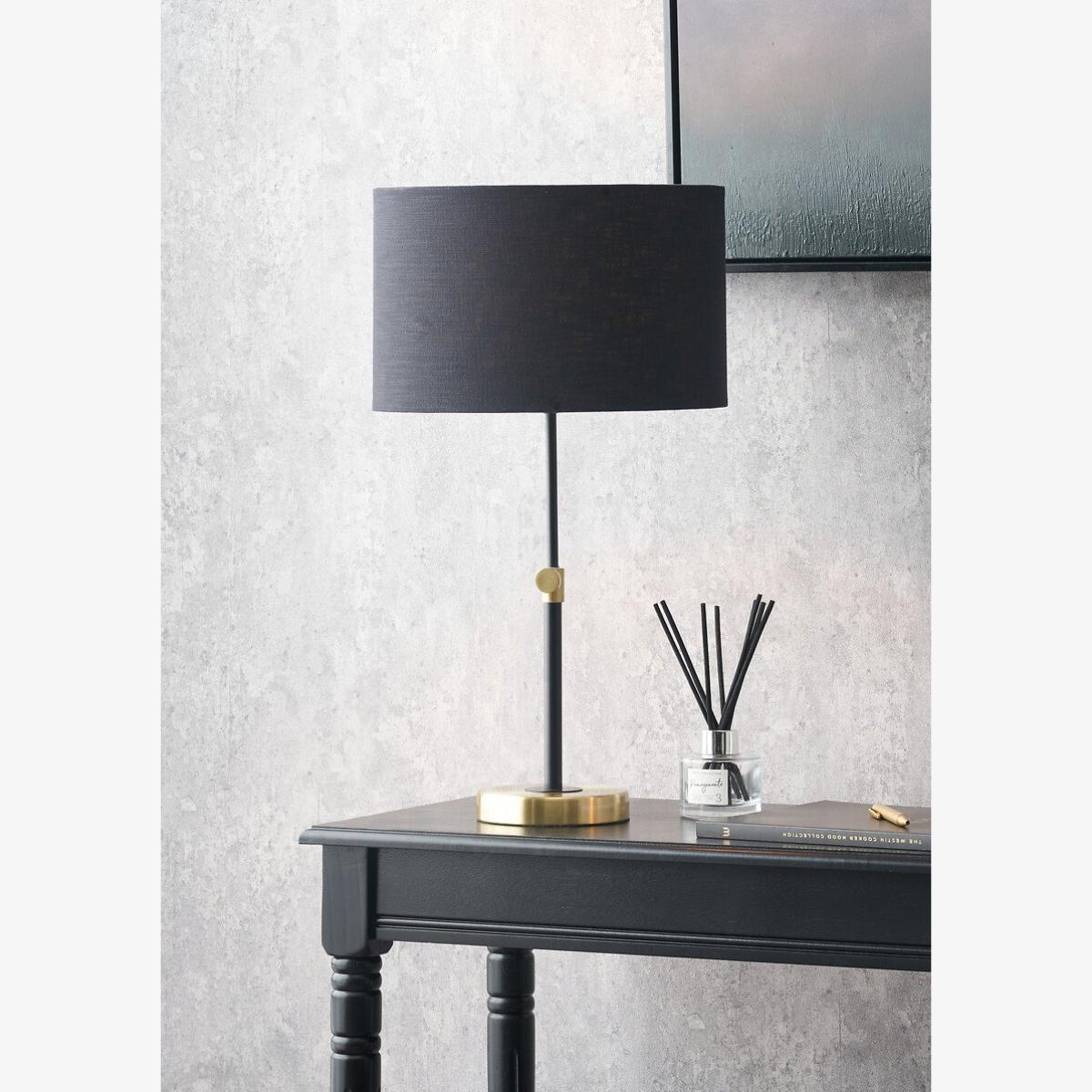 Black and Gold Metal Rise and Fall Table Lamp – image 1