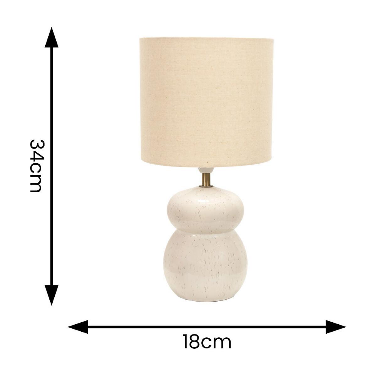 Glazed Ceramic Table Lamp with Natural Linen Shade – image 4