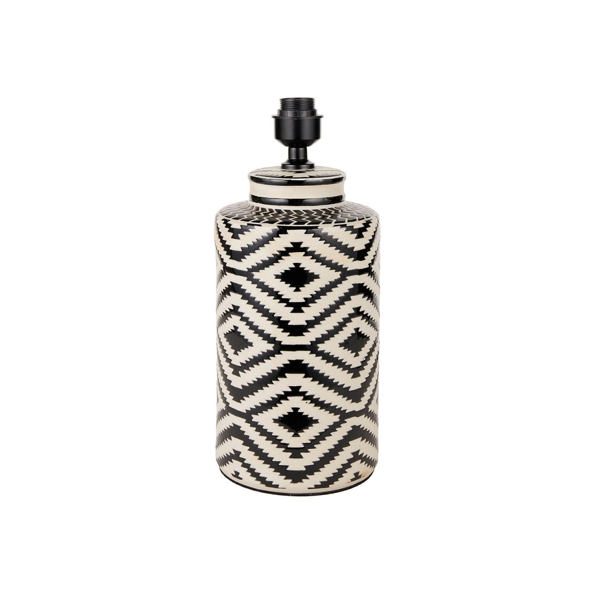 Tall Ikat Ceramic Table Lamp Base – image 1