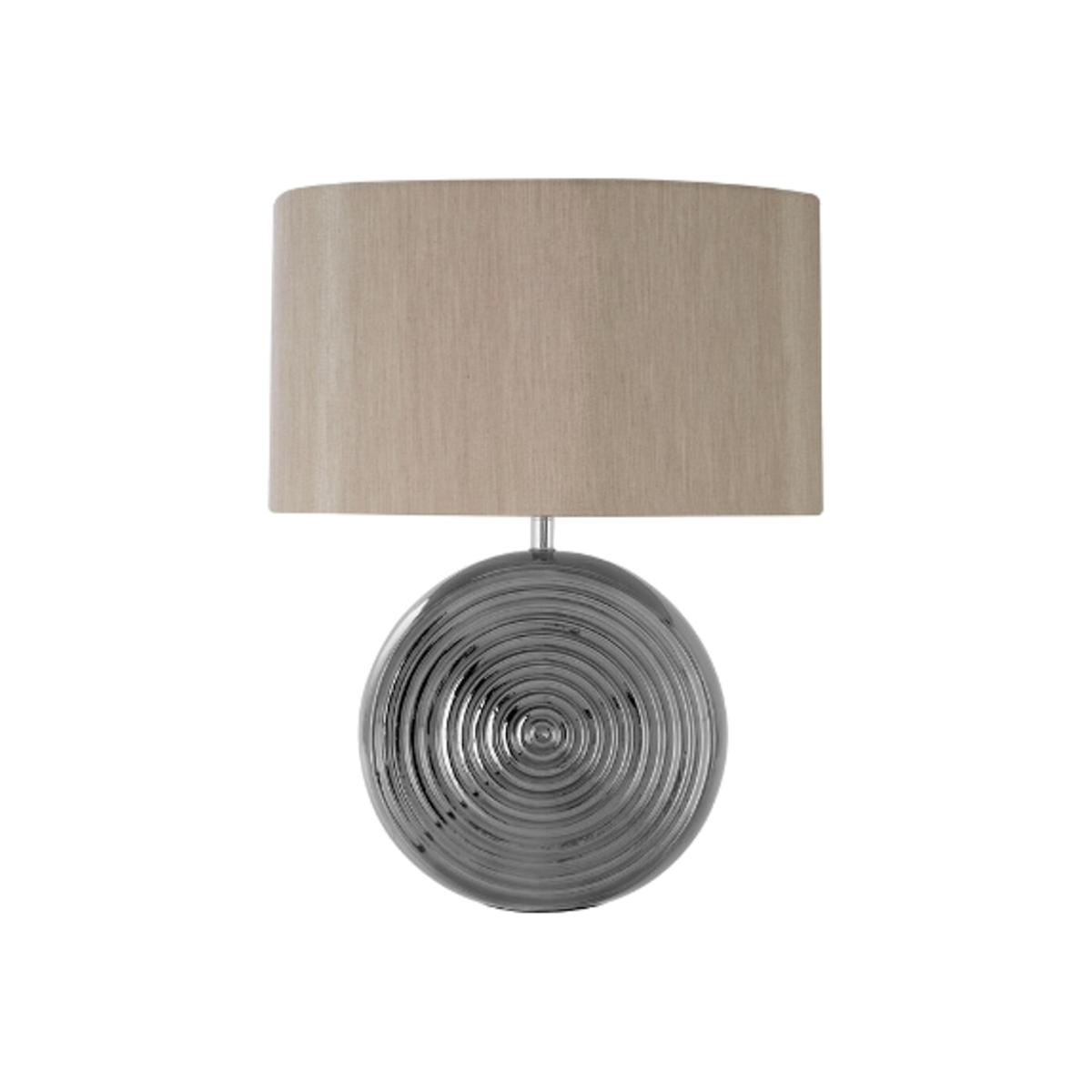 Silver Effect Dimpled Ceramic Table Lamp