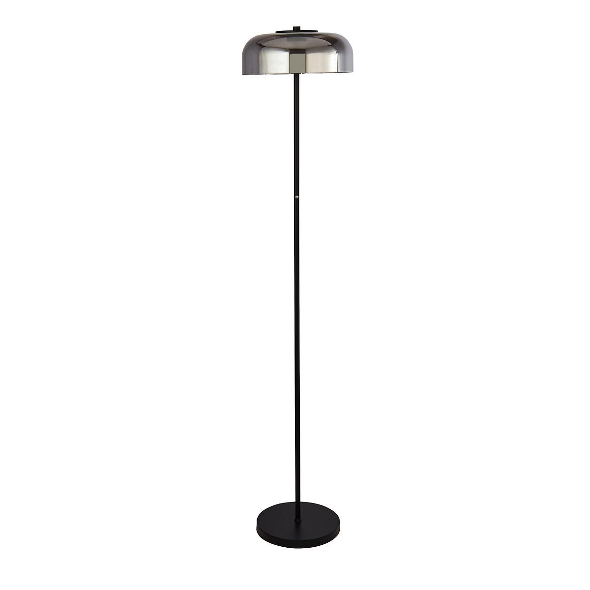 Smoked Glass Led Dome Floor Lamp with Black Metal Base – image 2