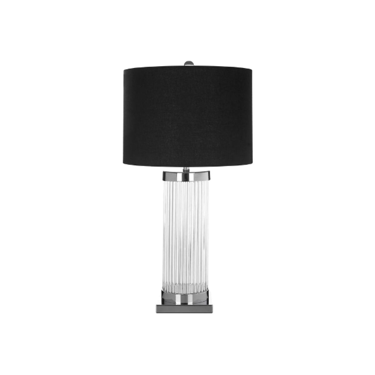 Glass Pillar Effect and Chrome Accent Table Lamp – image 1
