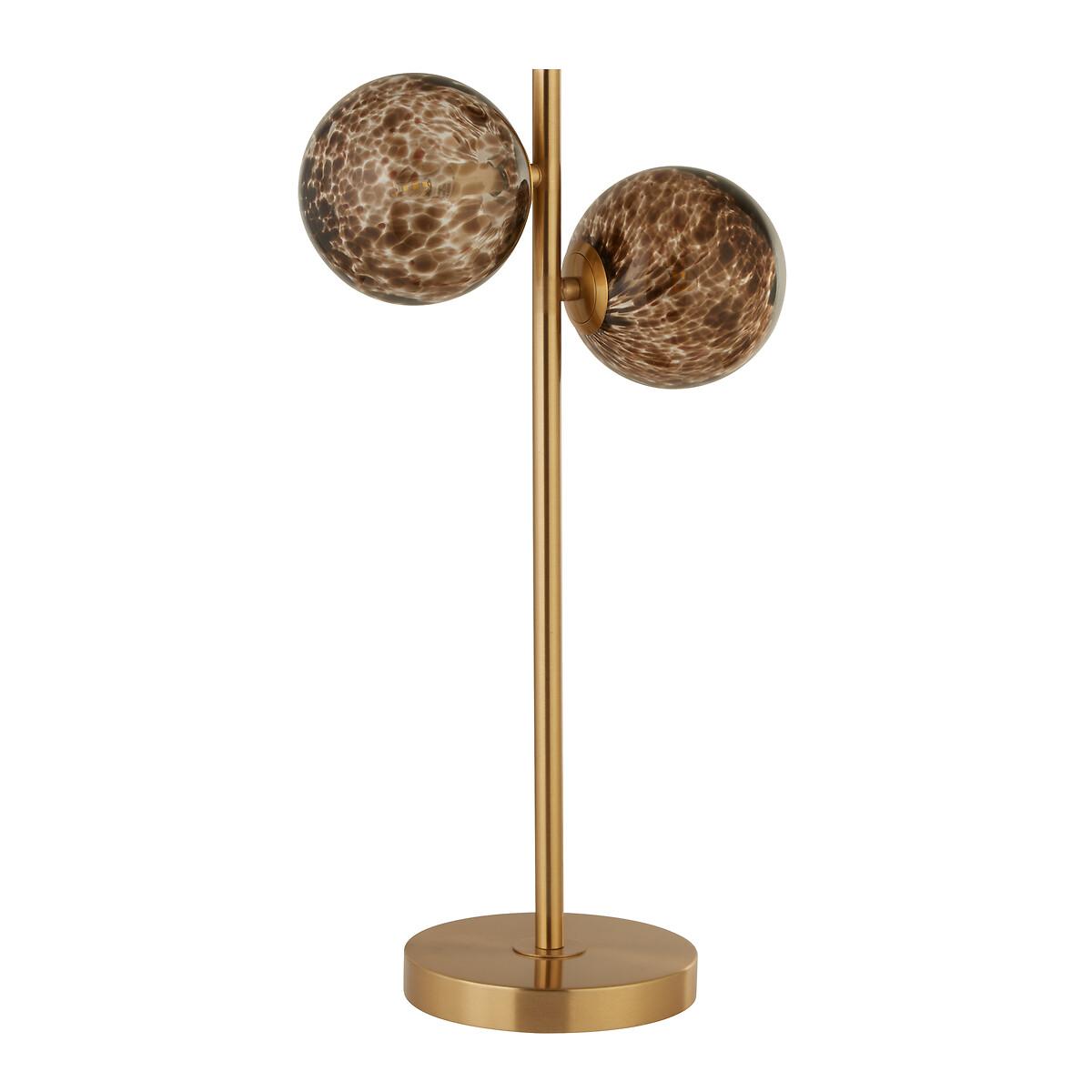 Dual Globe Tortoise Shell Glass Table Lamp – image 2
