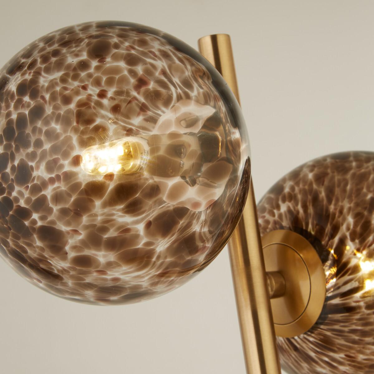 Dual Globe Tortoise Shell Glass Table Lamp – image 3