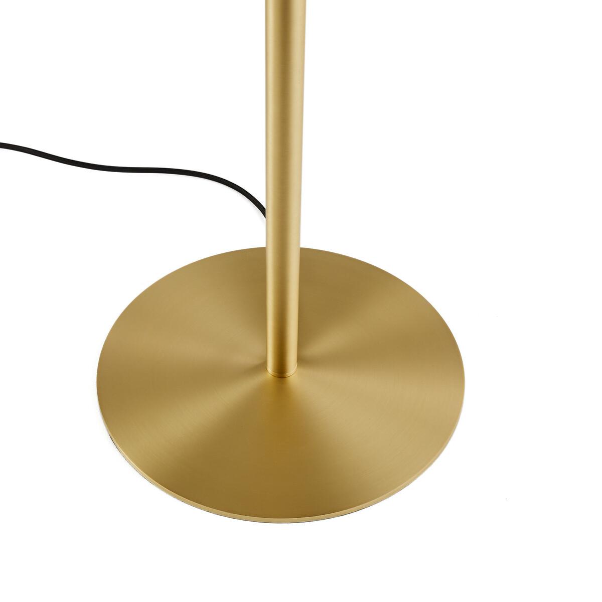 Opaline Glass, Cotton & Brass Adjustable Floor Lamp – image 6