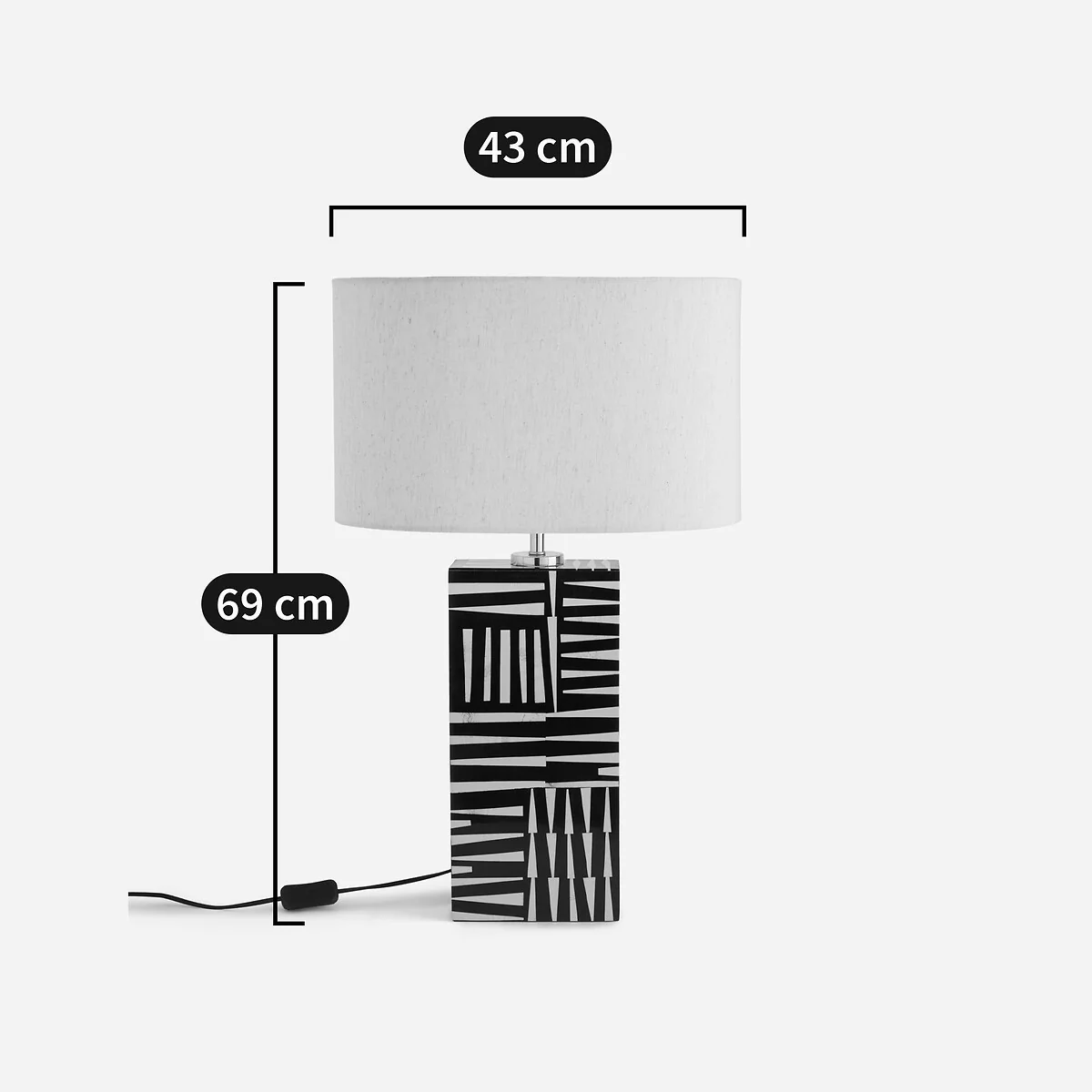 Kucha Table Lamp in Black and White Resin – image 7