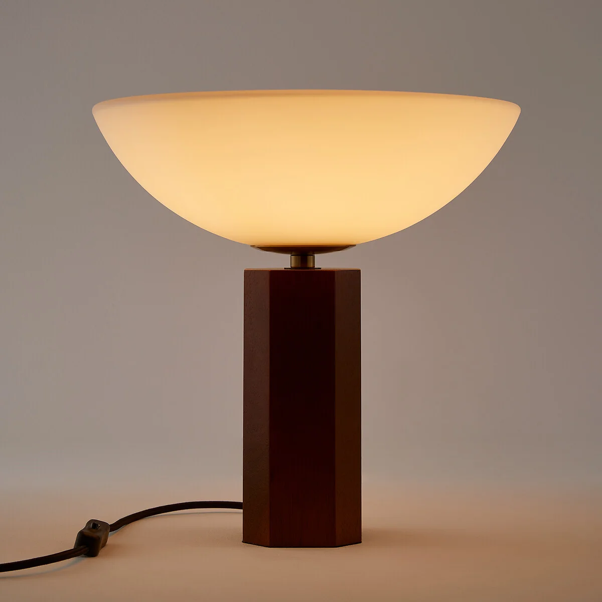 Brua Opal Glass and Oak Table Lamp – image 2