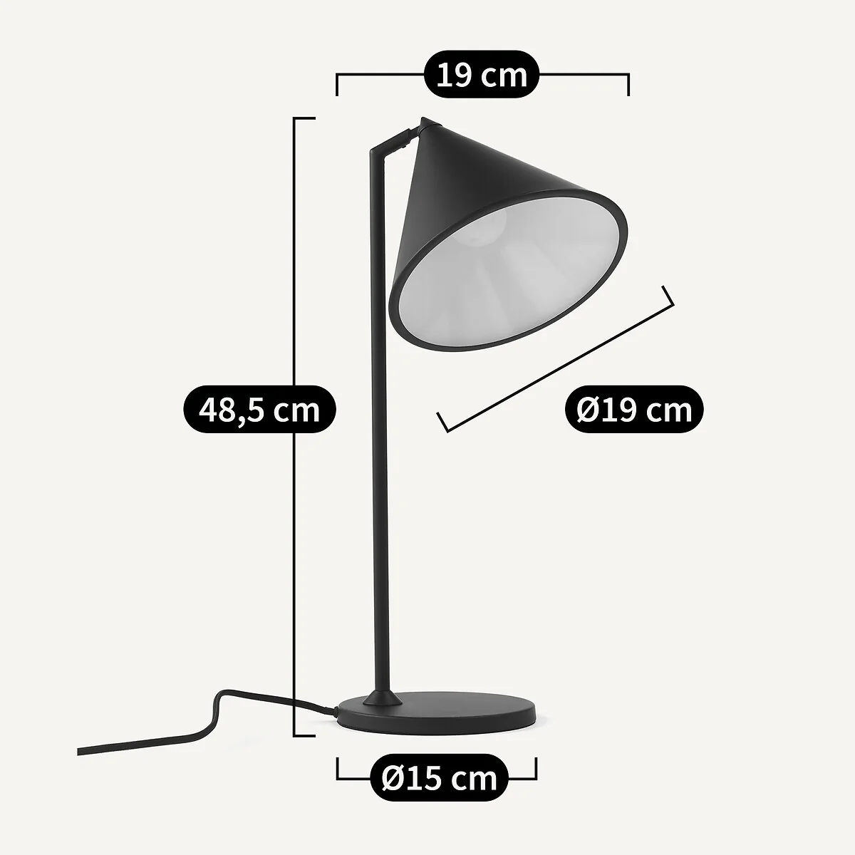 Moke Metal Cone Table Lamp – image 8