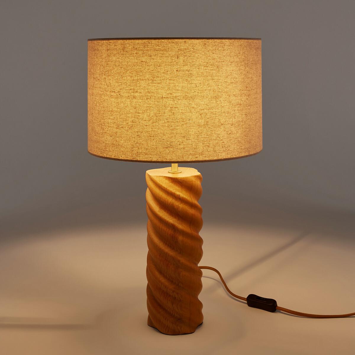 Dehen Oak & Linen Table Lamp – image 2