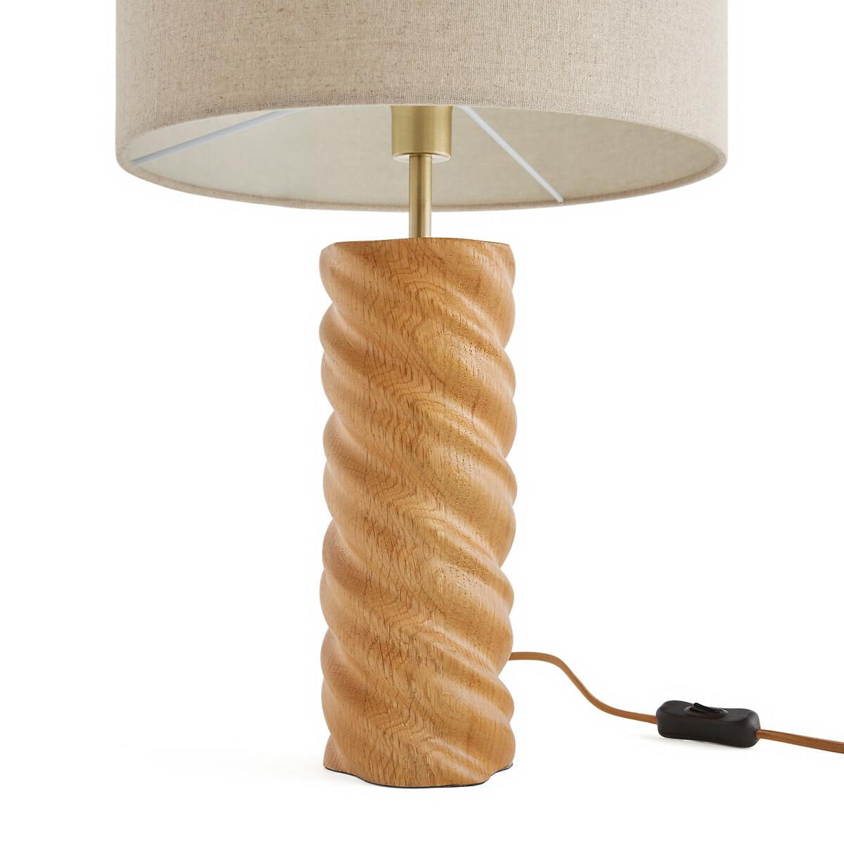 Dehen Oak & Linen Table Lamp – image 3