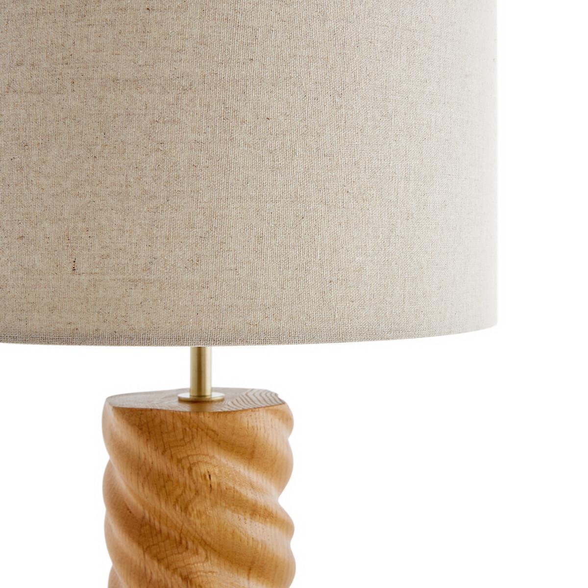 Dehen Oak & Linen Table Lamp – image 4
