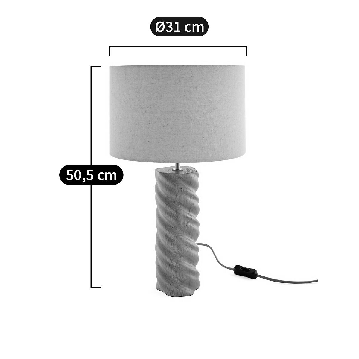 Dehen Oak & Linen Table Lamp – image 5
