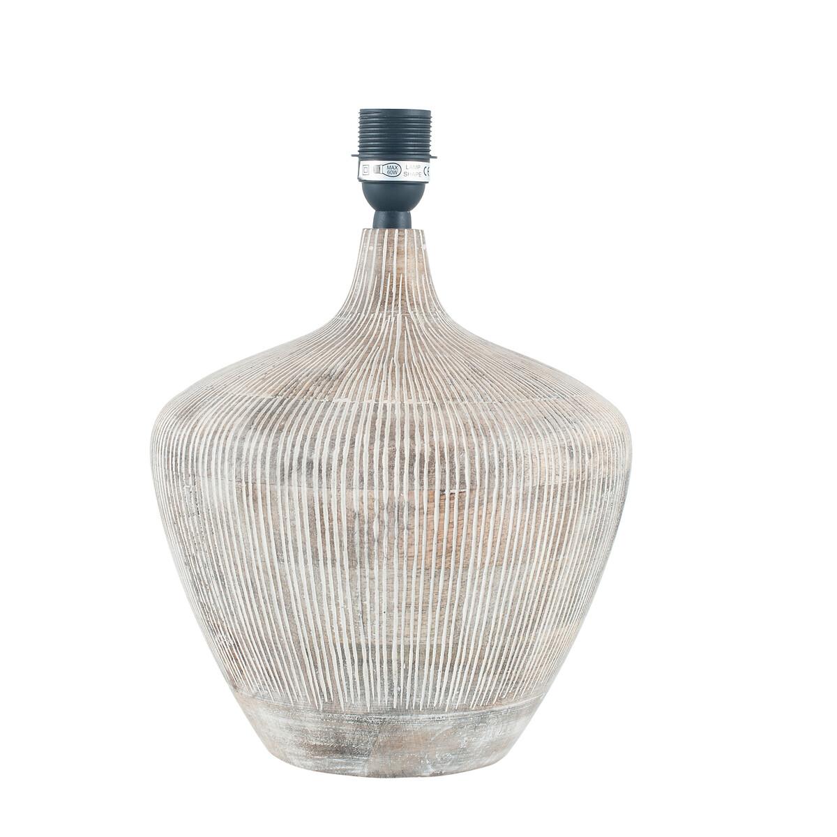 Curved Textured Wood Table Lamp Base – image 2