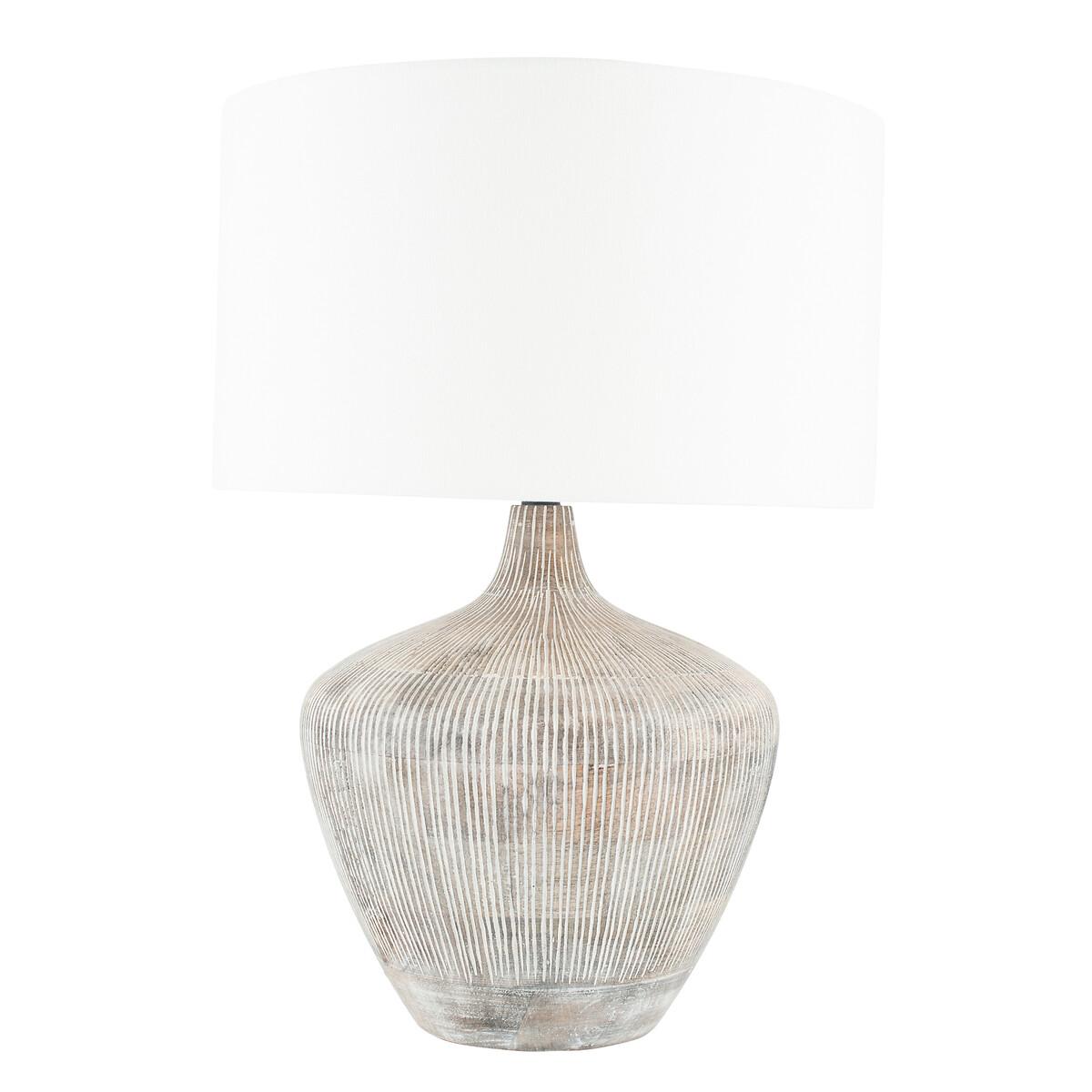 Curved Textured Wood Table Lamp Base – image 3