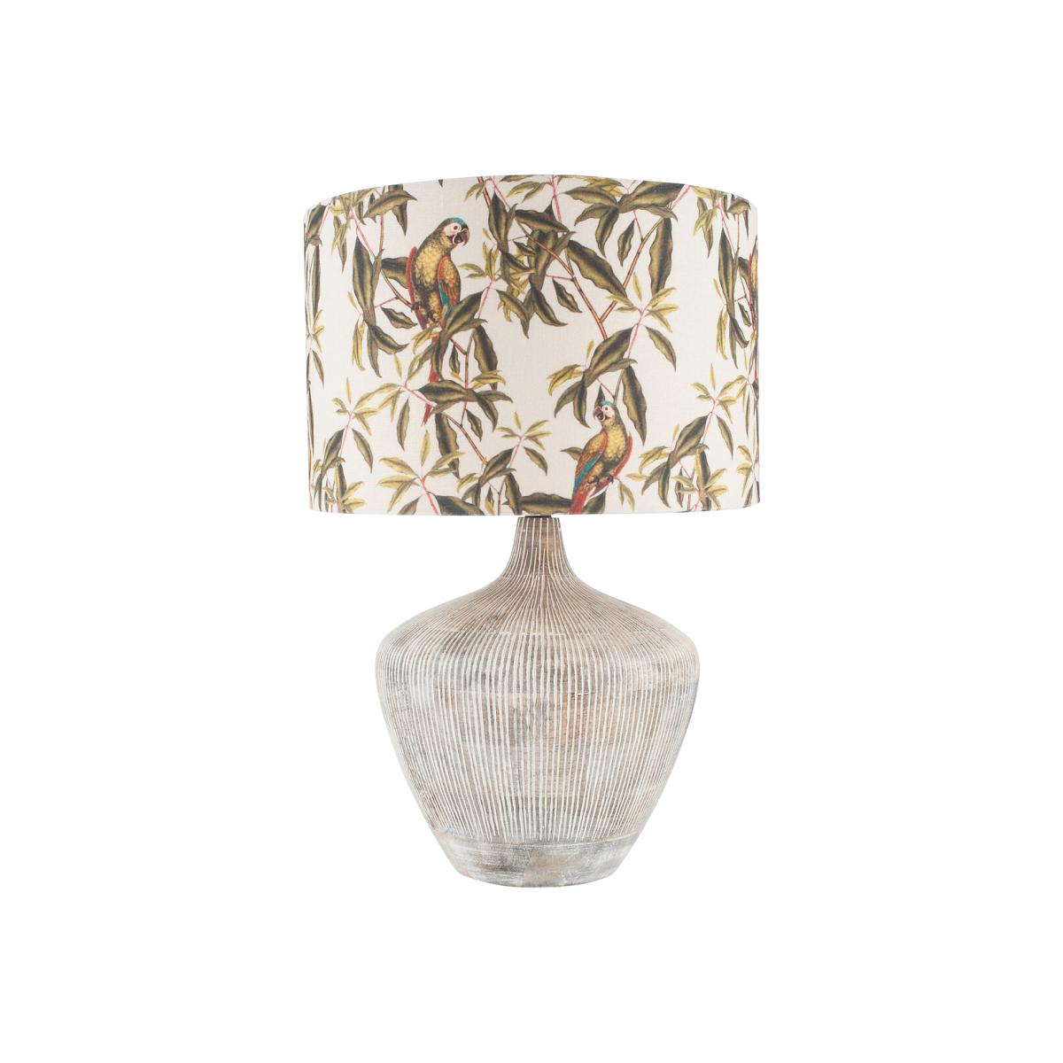 Curved Textured Wood Table Lamp Base – image 1