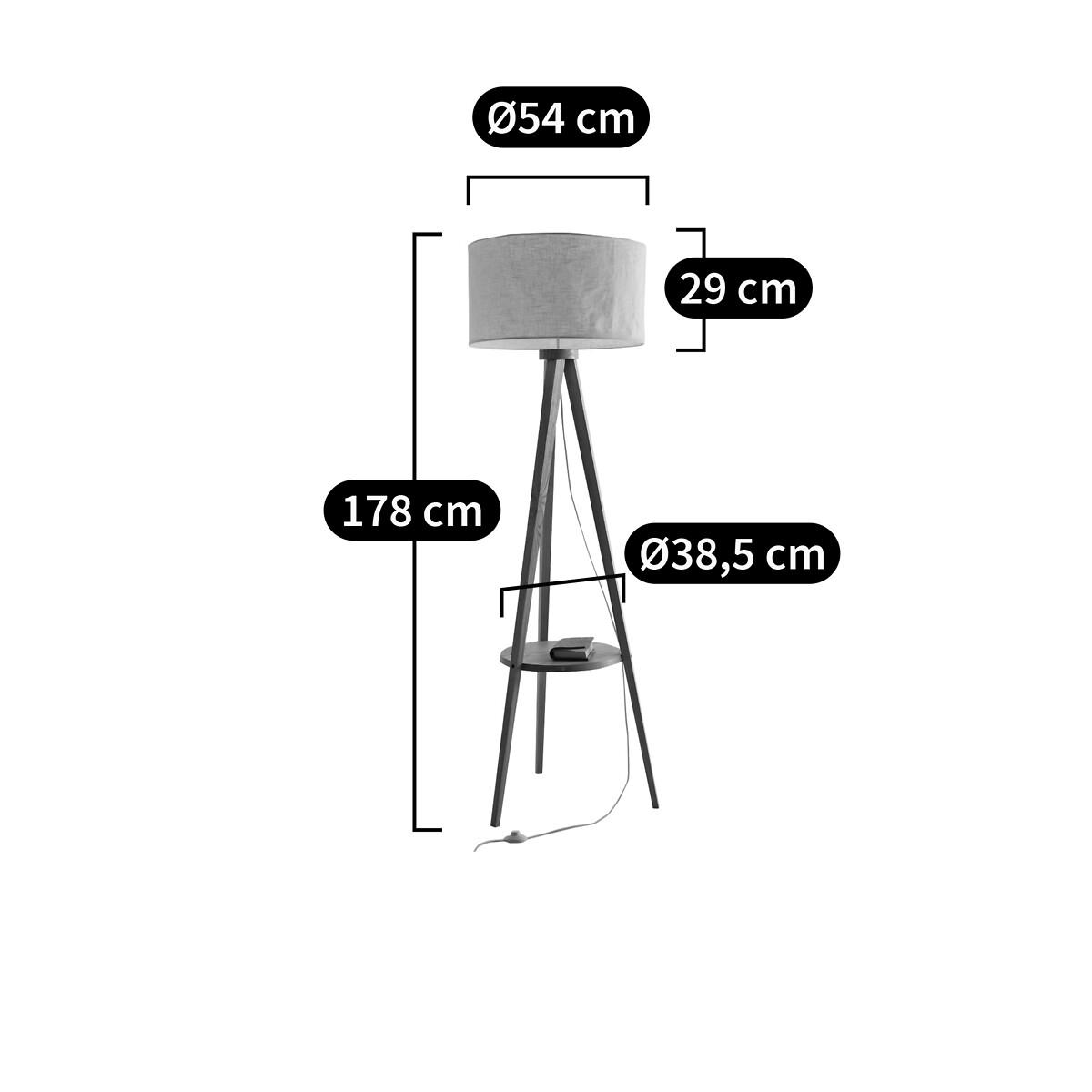 Setto Tripod Floor Lamp in Ash with Linen Shade – image 3