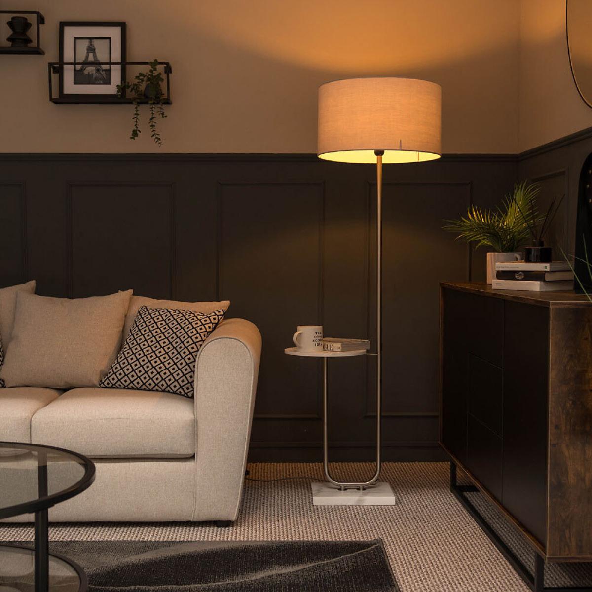Floor Lamp with Table with Large Shade – image 4