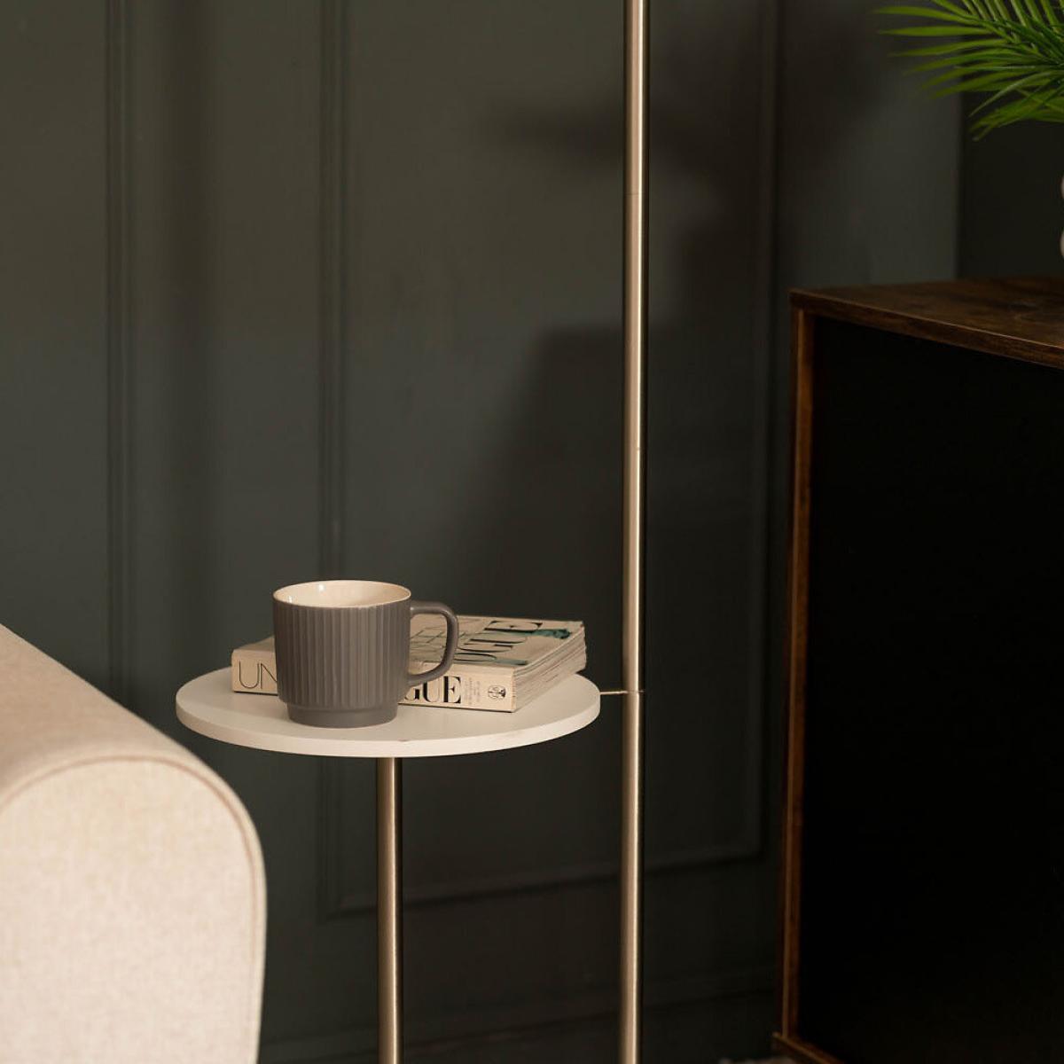 Floor Lamp with Table with Large Shade – image 5