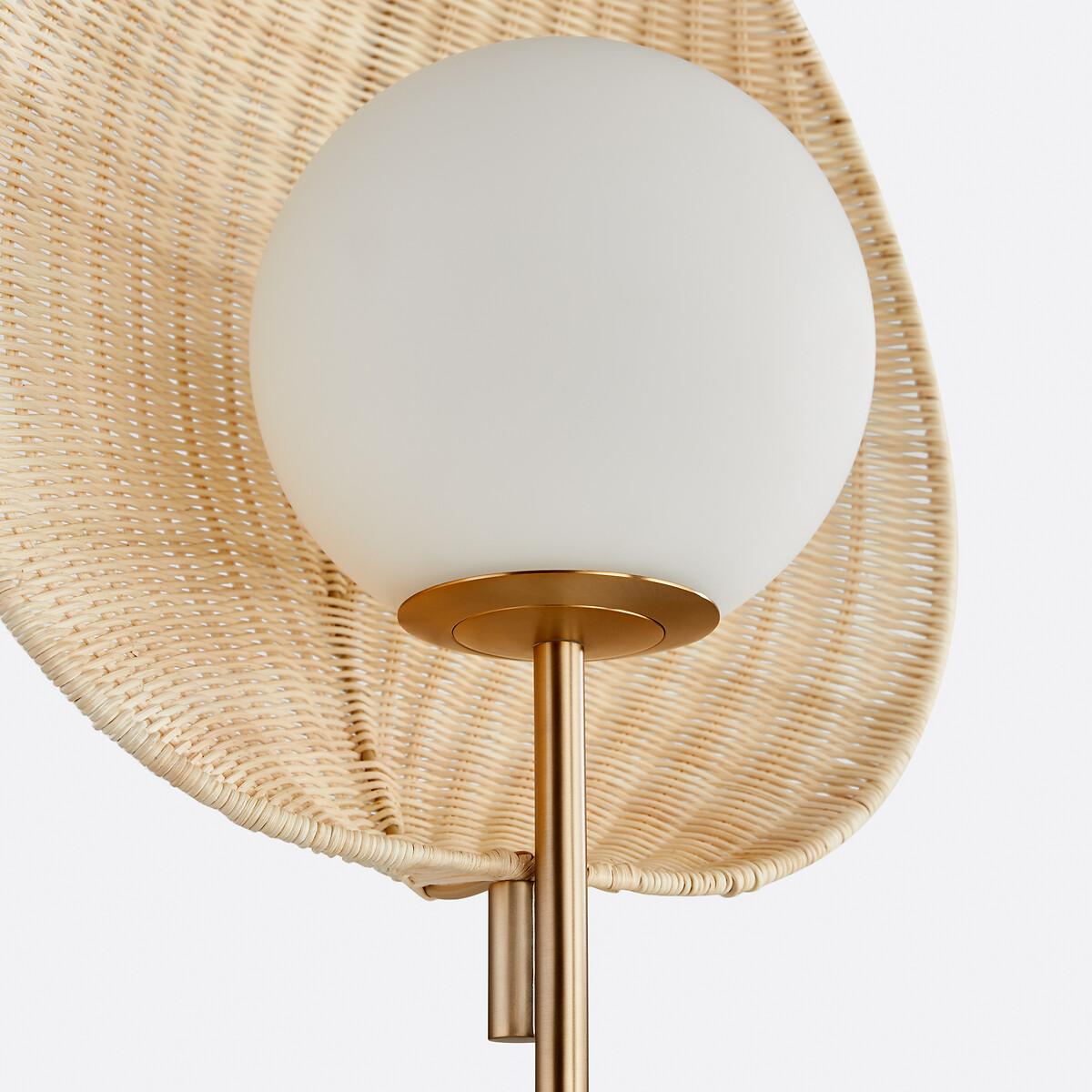 Javana Opaline Floor Lamp in Rattan/Travertine – image 5