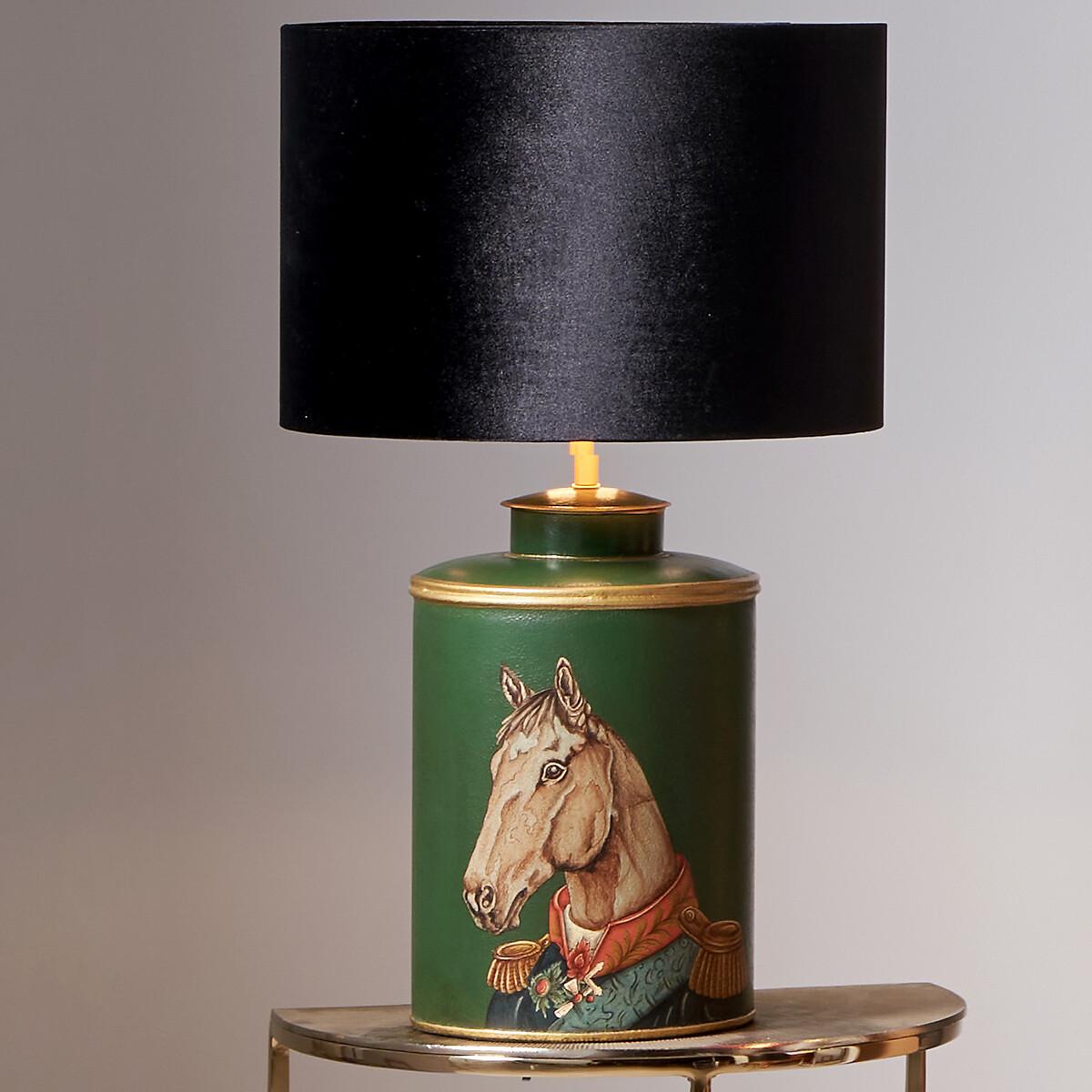 Horse Design Green Hand Painted Metal Table Lamp Base – image 5